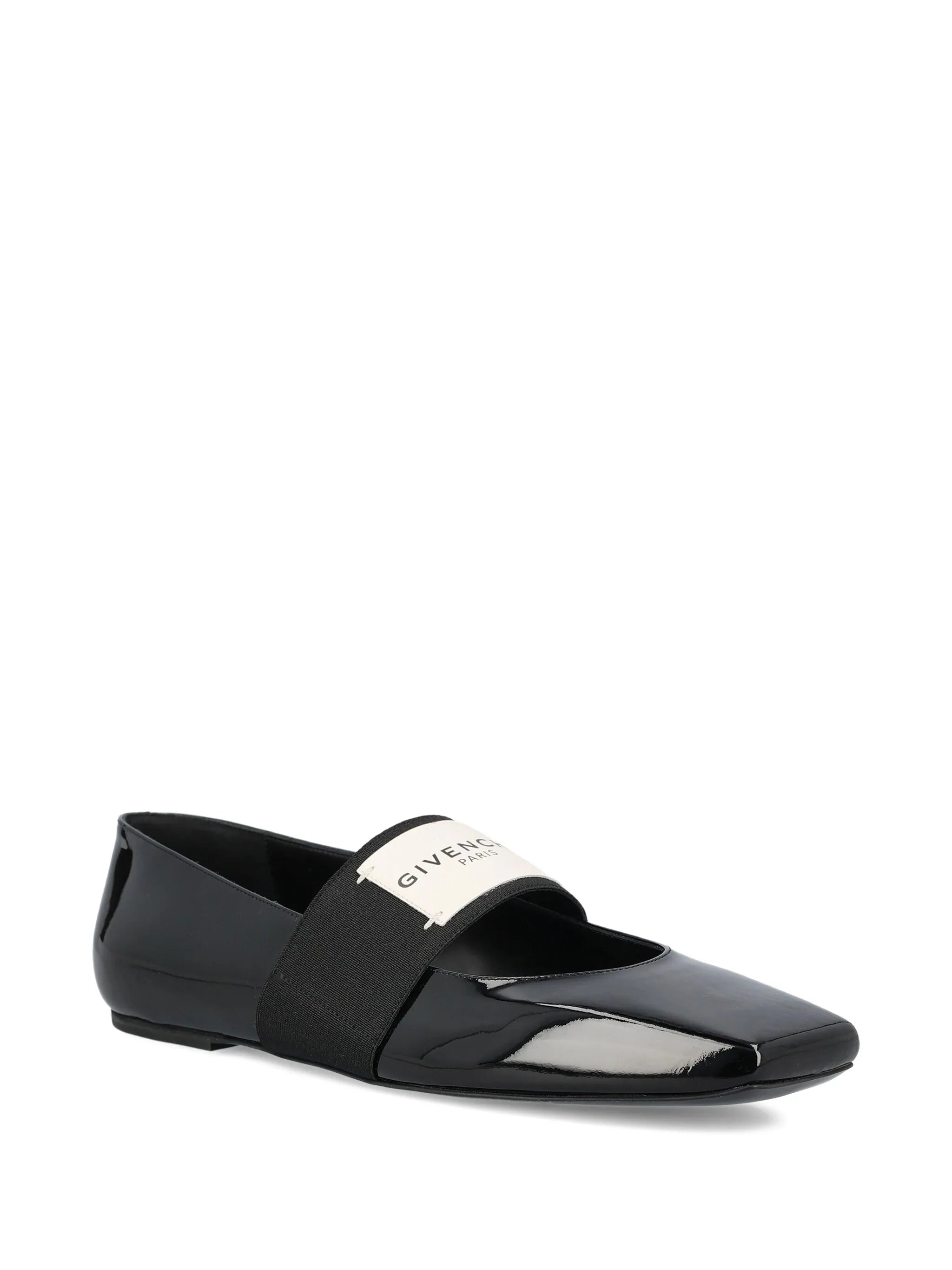 patent-leather band ballet flats