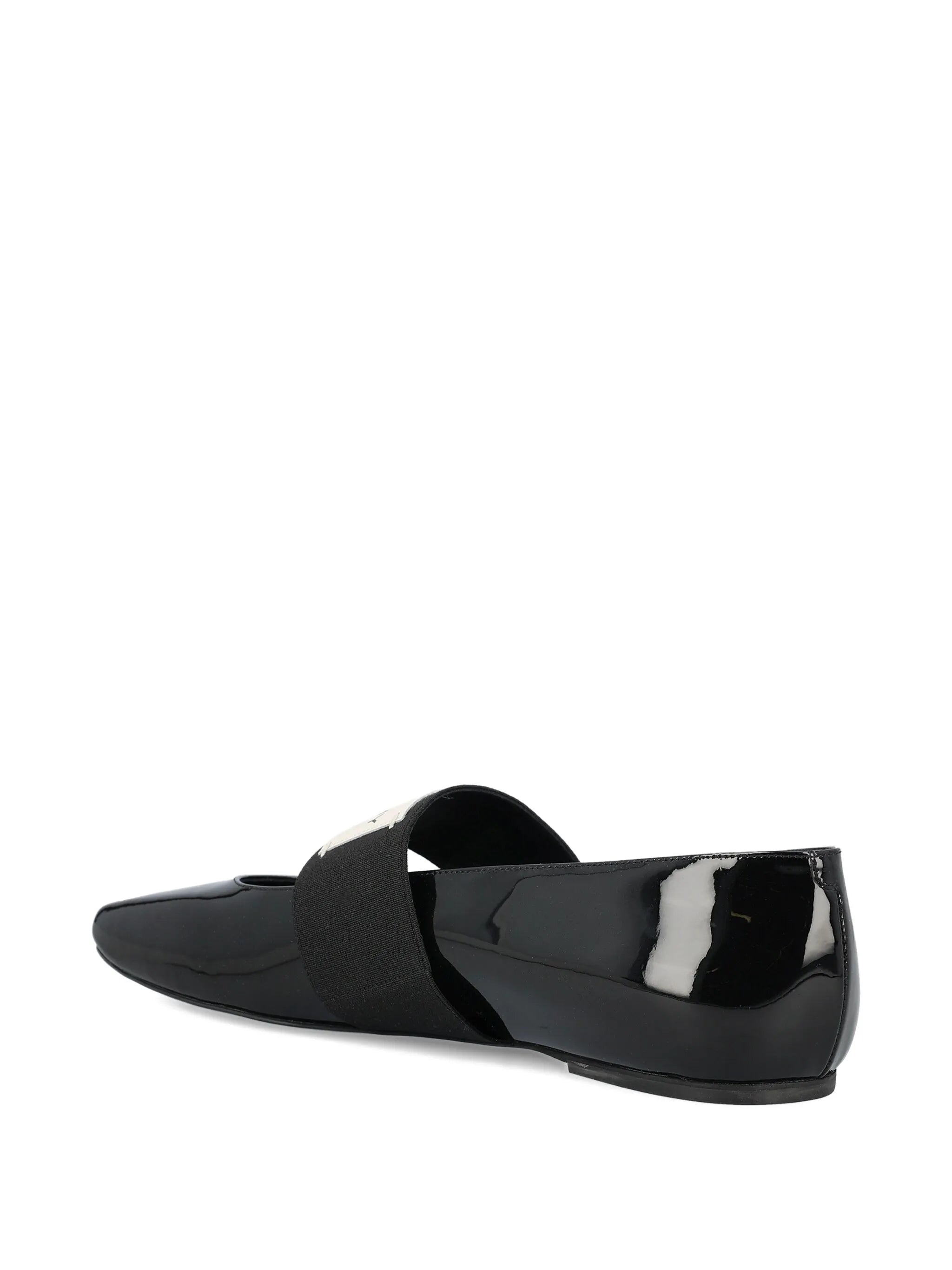 patent-leather band ballet flats