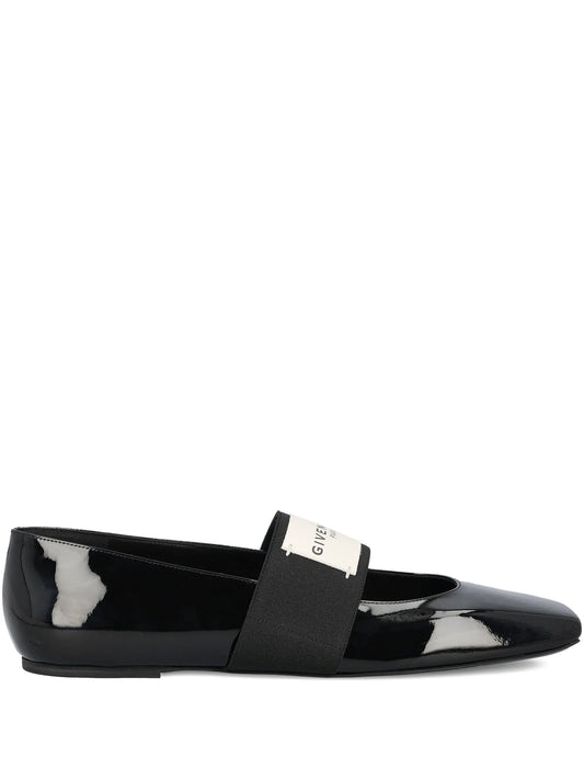 patent-leather band ballet flats