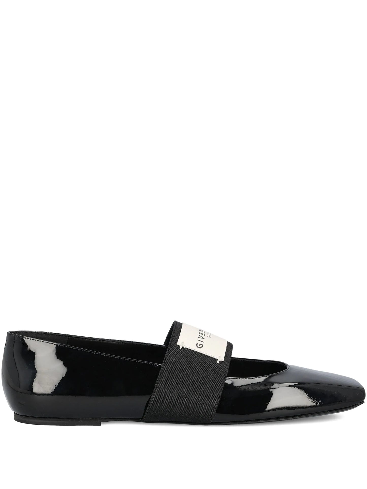 patent-leather band ballet flats