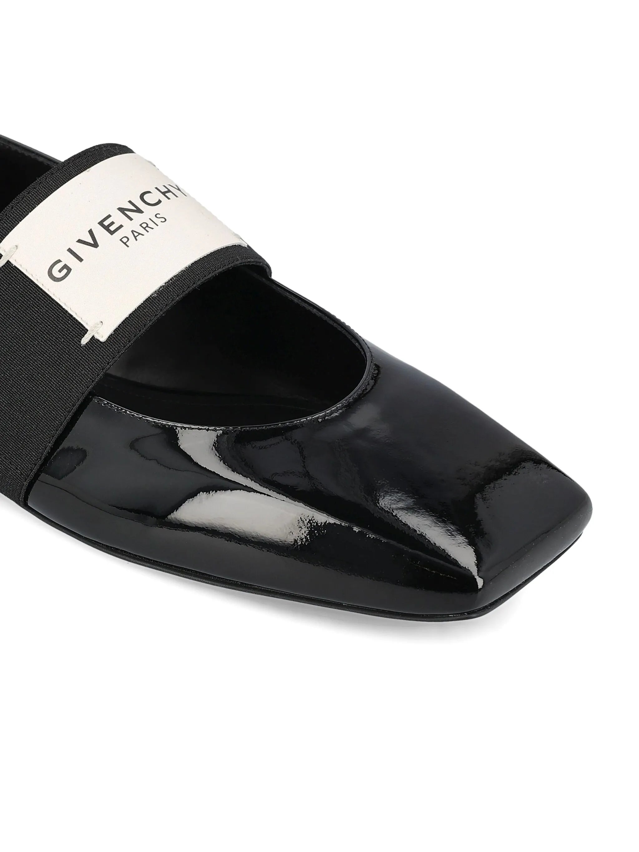 patent-leather band ballet flats