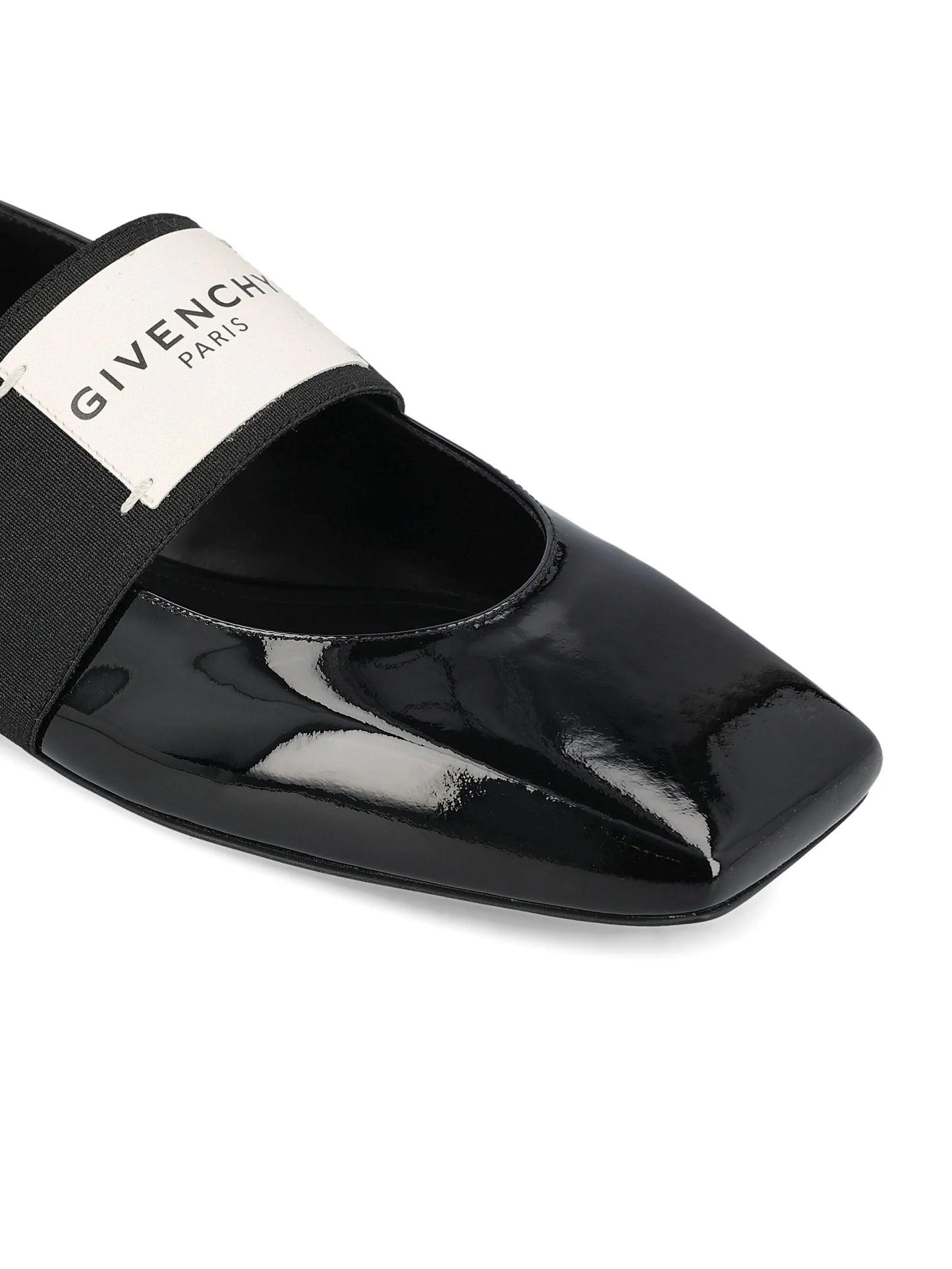 patent-leather band ballet flats