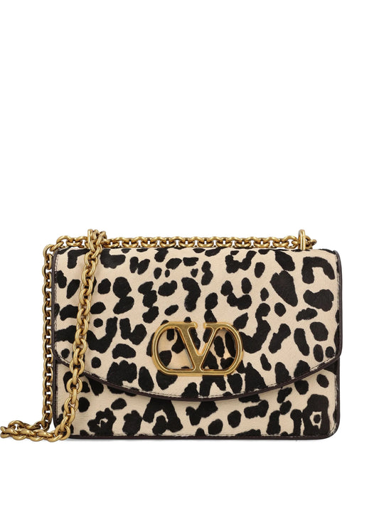 leopard-print VLogo shoulder bag