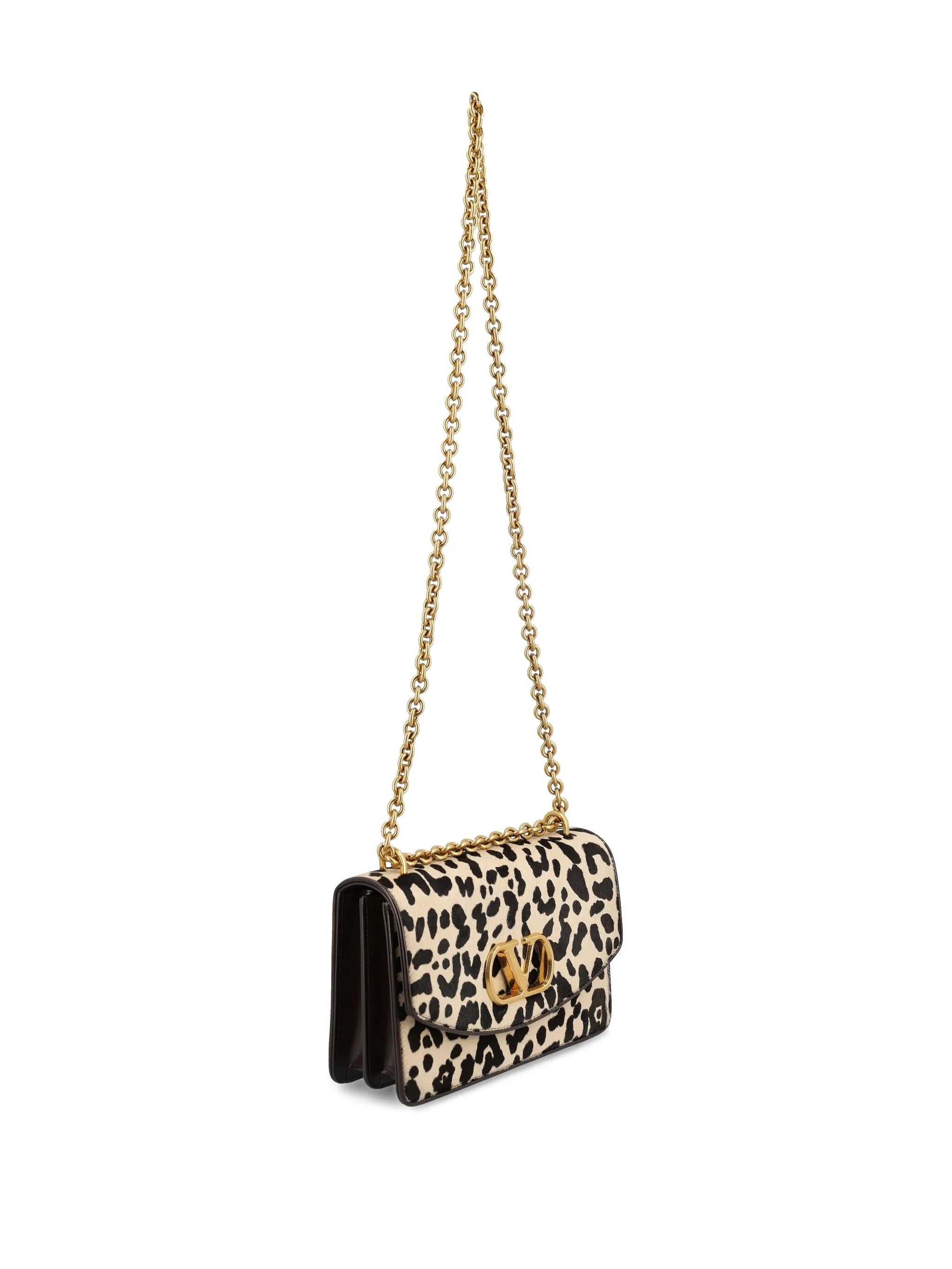 leopard-print VLogo shoulder bag
