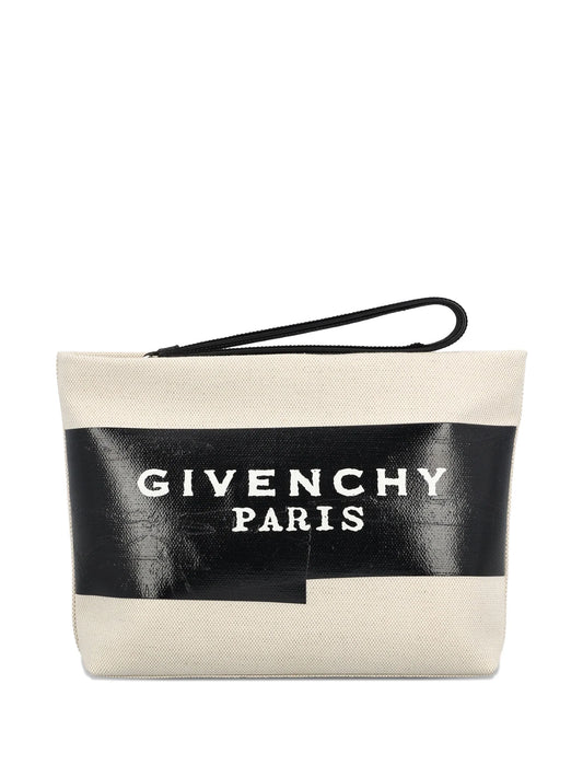 logo-tape clutch bag