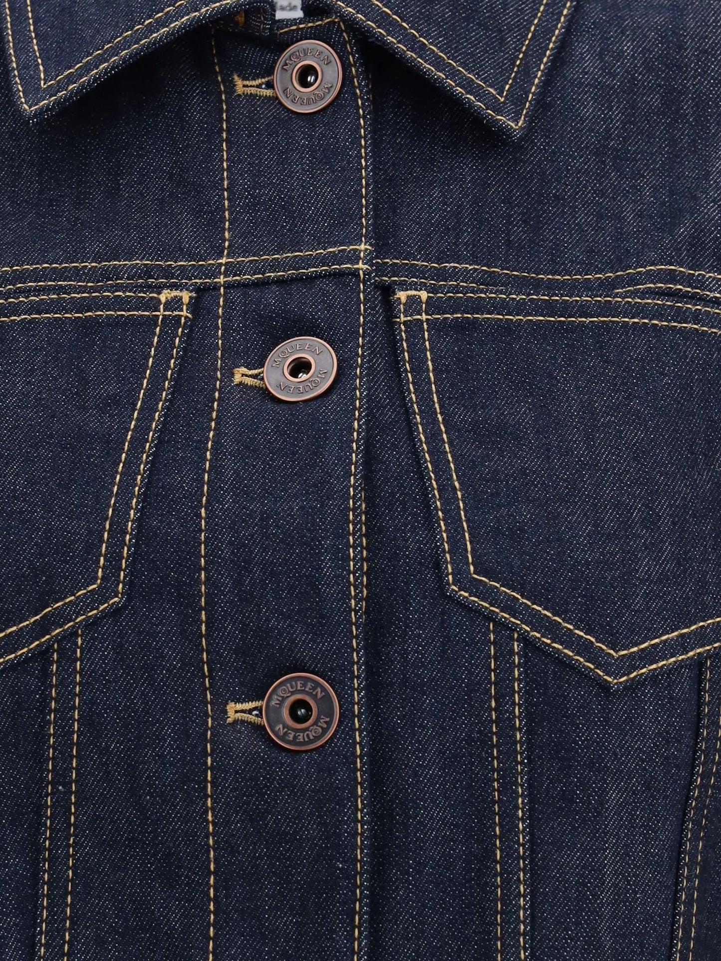 pinched-shoulder denim jacket