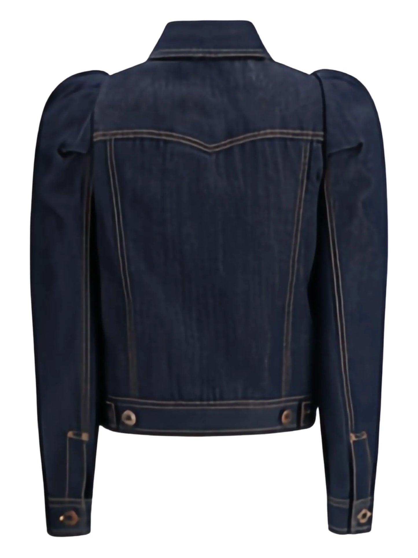 pinched-shoulder denim jacket