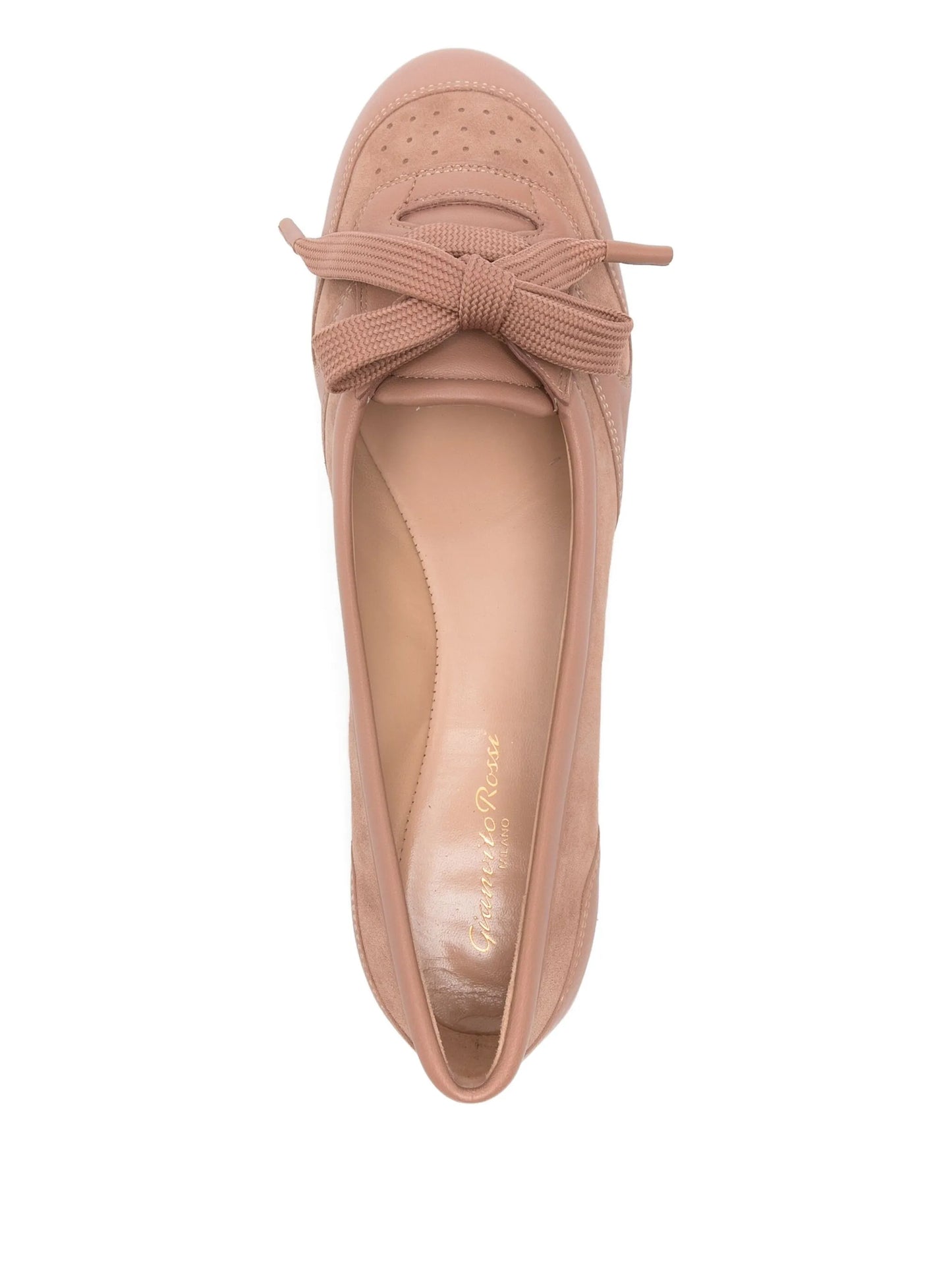 lace-up leather ballet flats