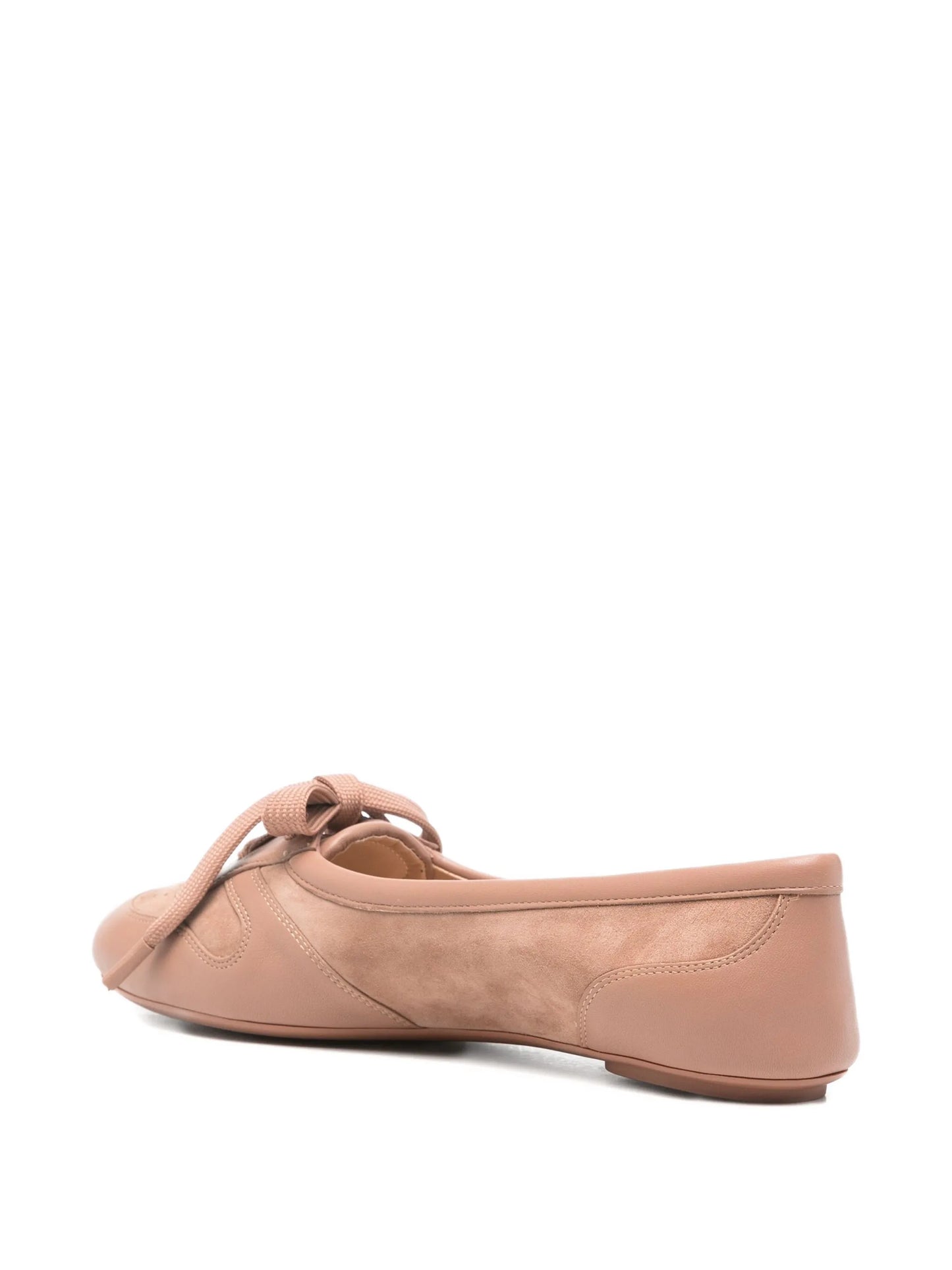 lace-up leather ballet flats