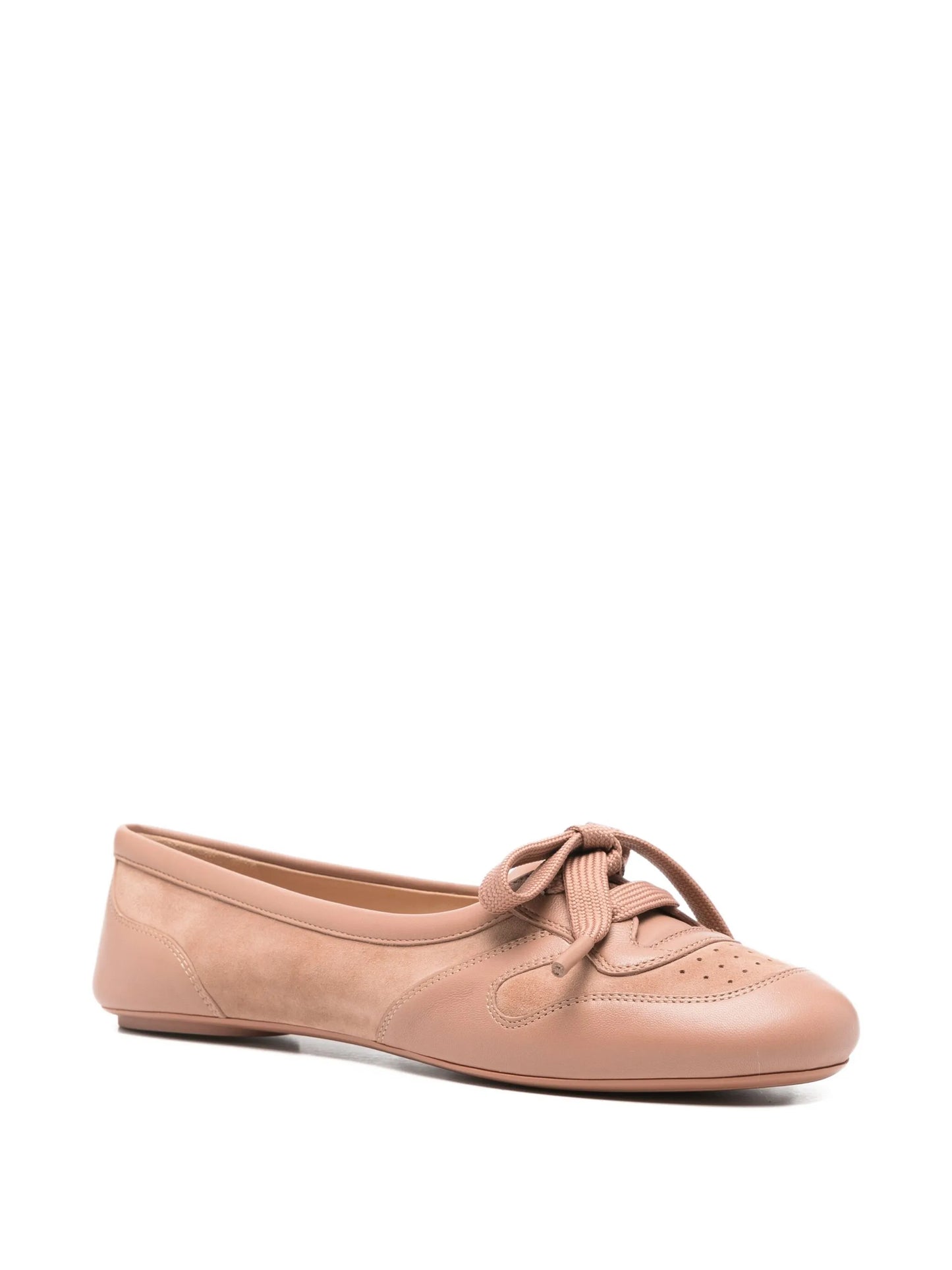 lace-up leather ballet flats