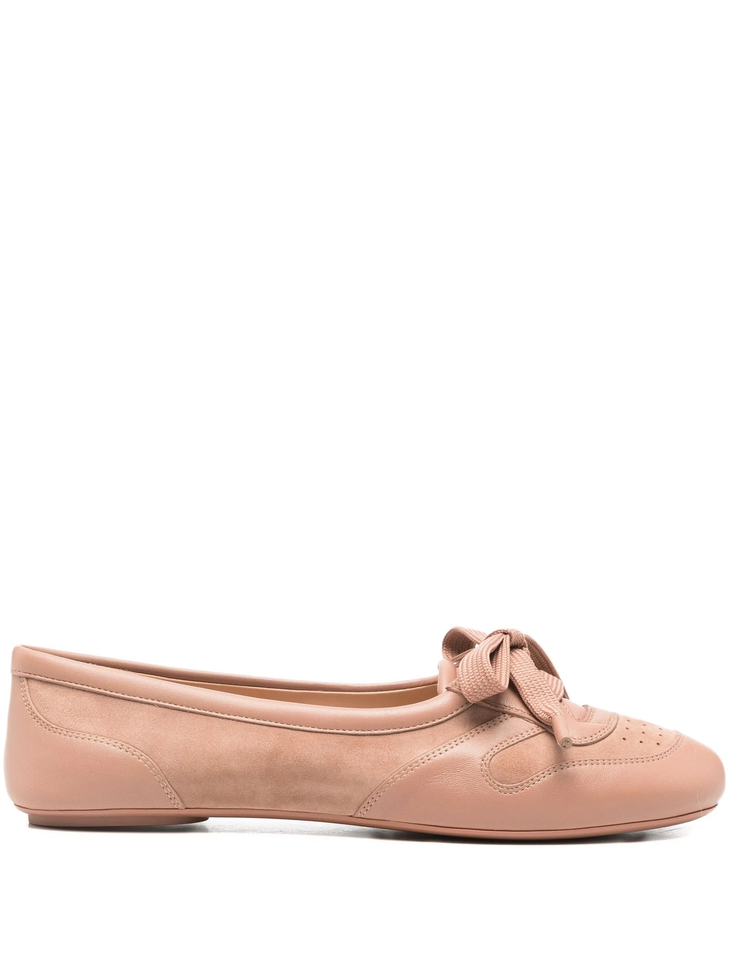 lace-up leather ballet flats