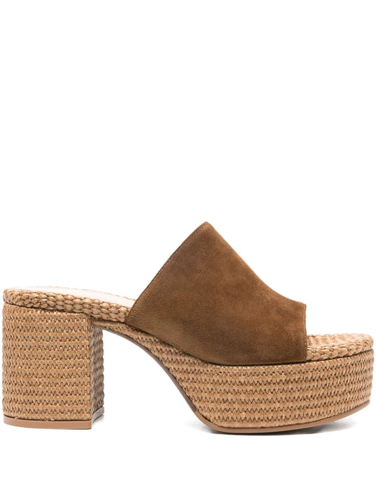 platform suede mule sandals