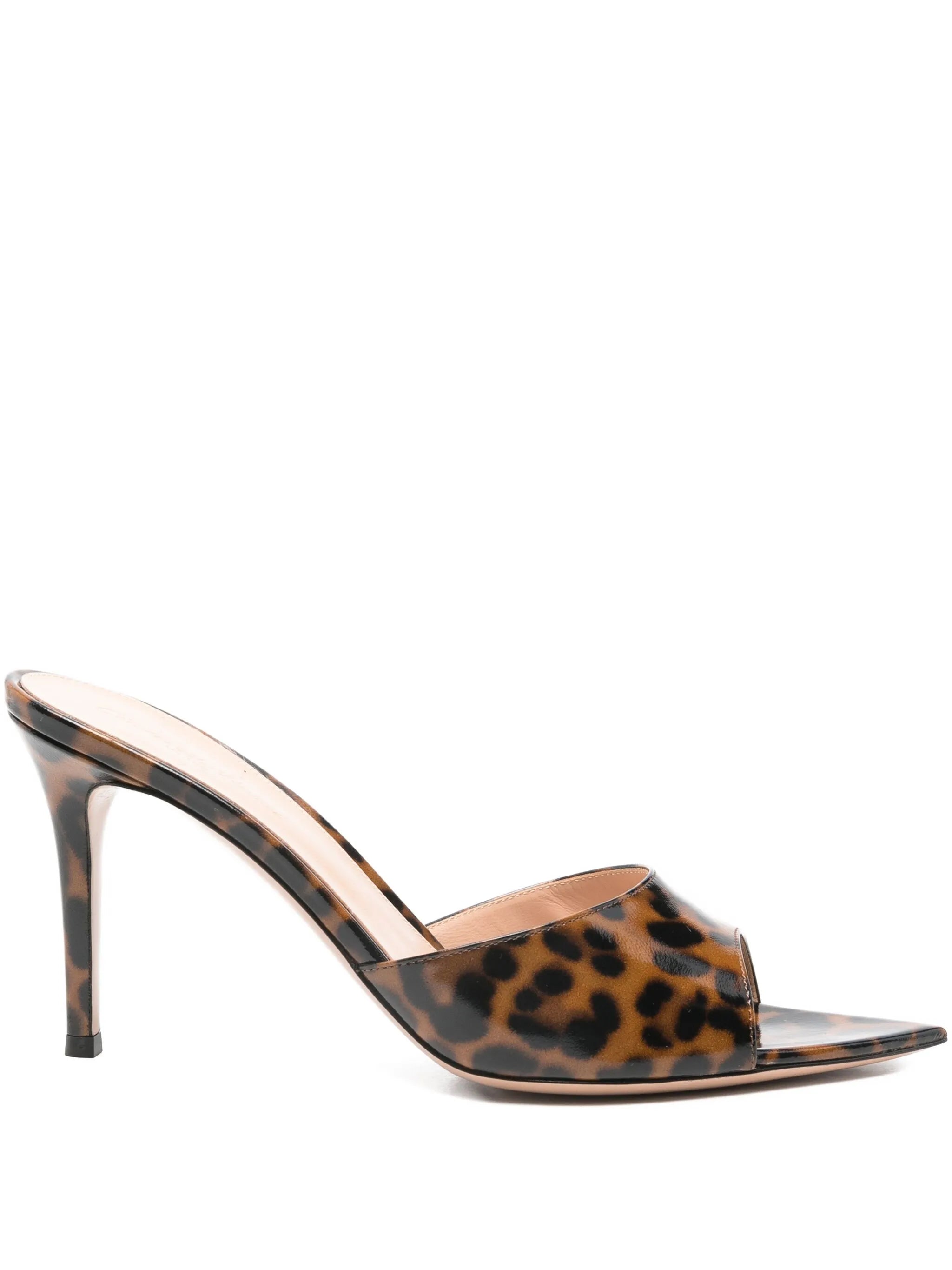 85mm Elle leather heeled sandals