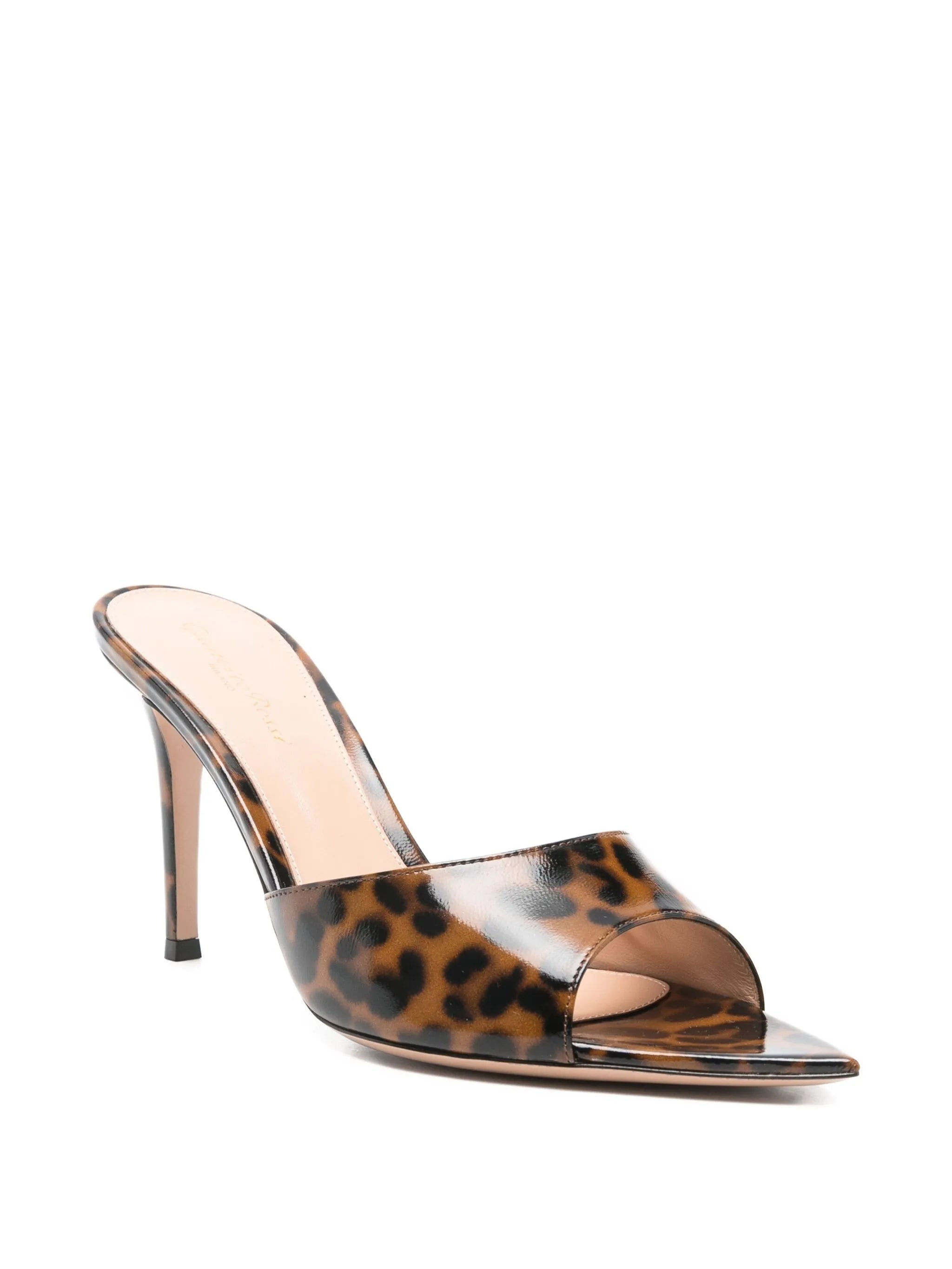 85mm Elle leather heeled sandals