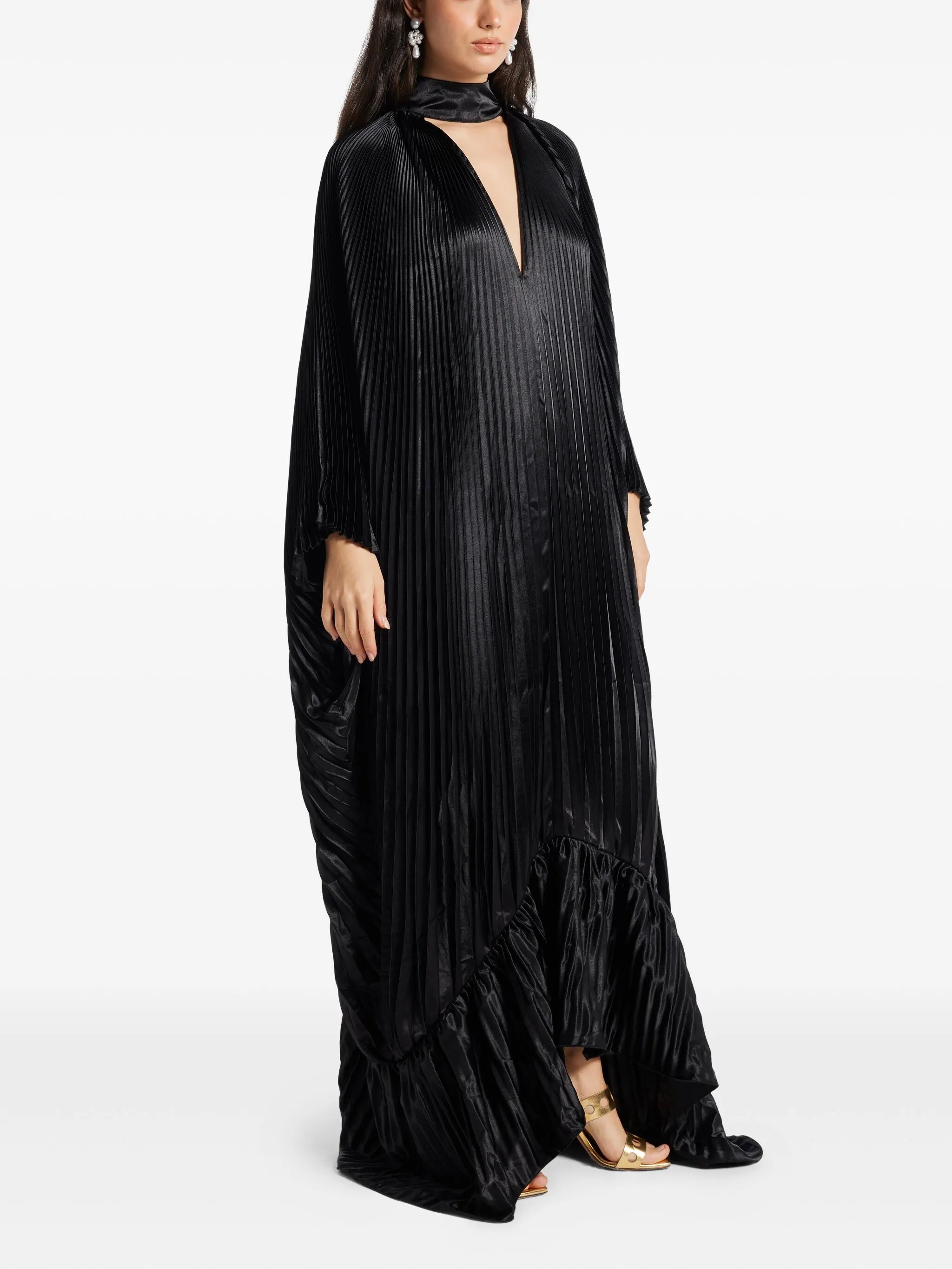 pleated ruffled Empire dress