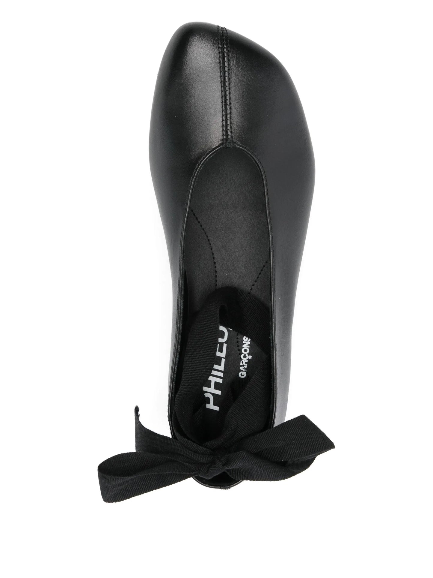 ribbon-bow platform ballet flats