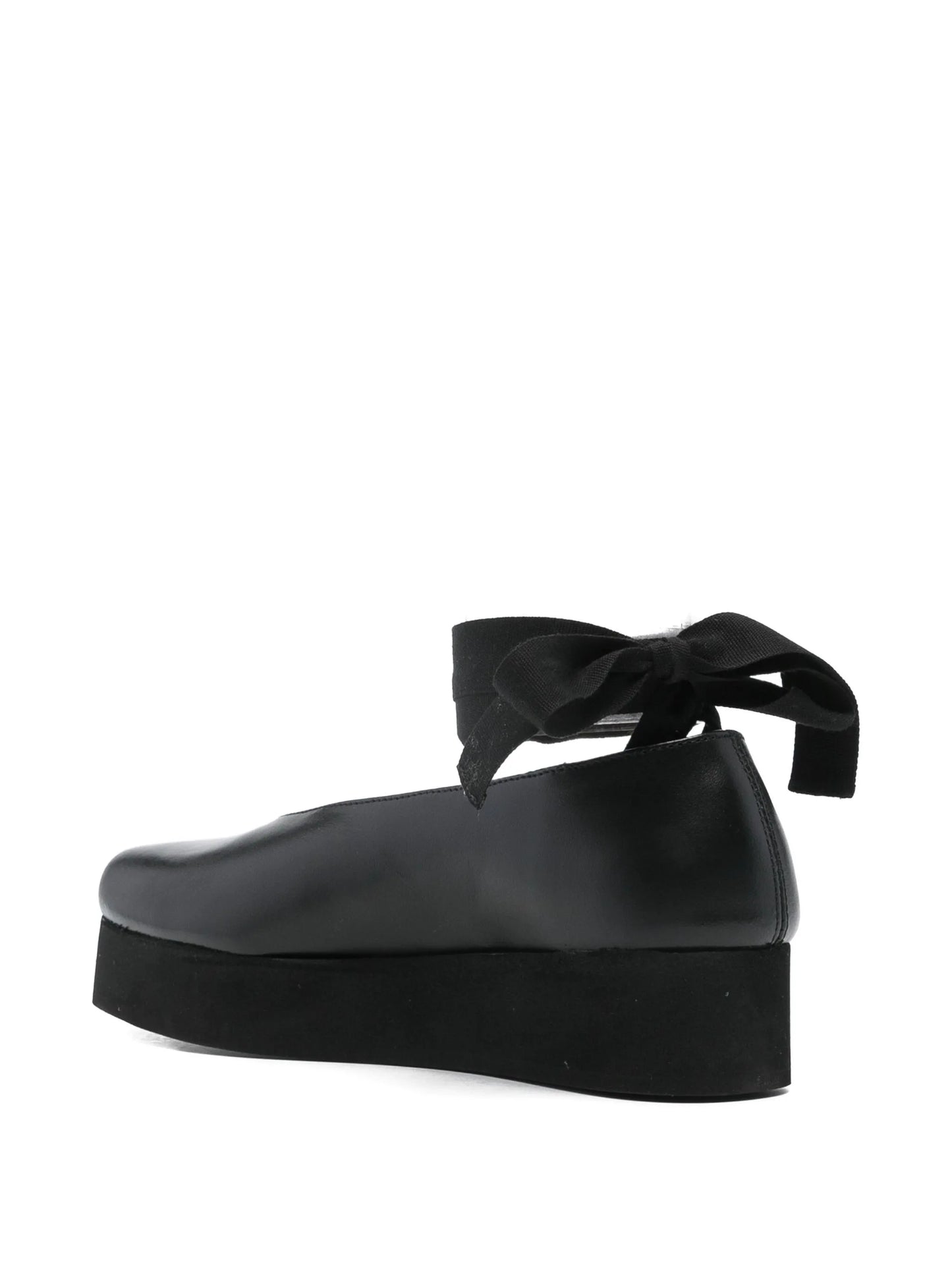 ribbon-bow platform ballet flats