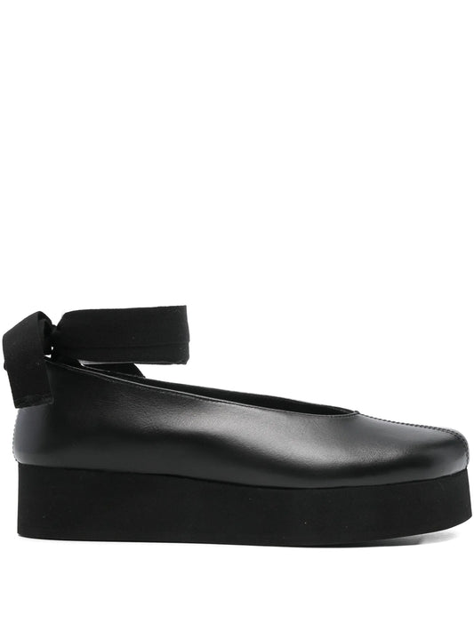 ribbon-bow platform ballet flats