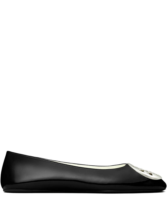 Reva logo-plaque leather ballet flats