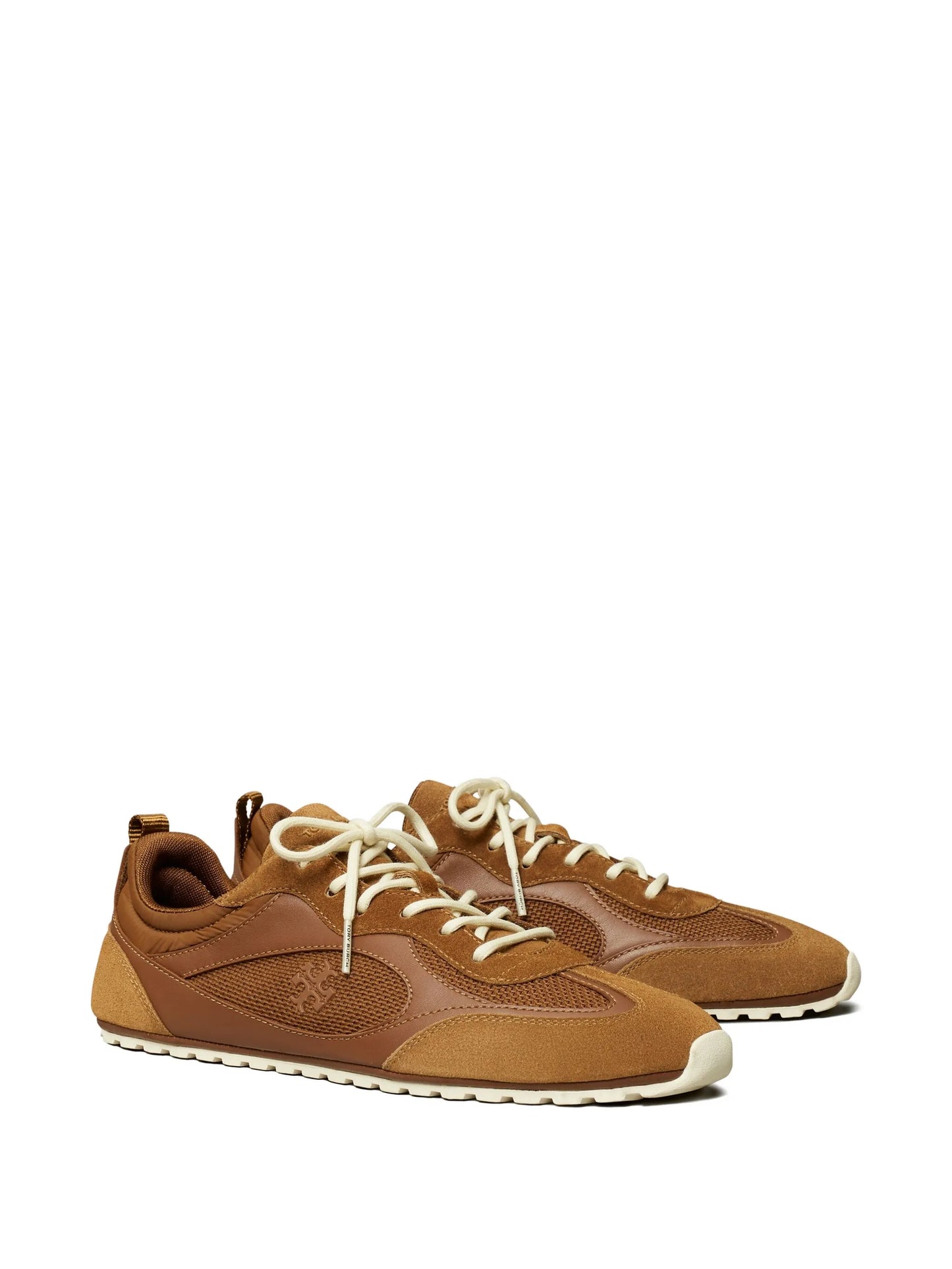 leather mesh panel trainers