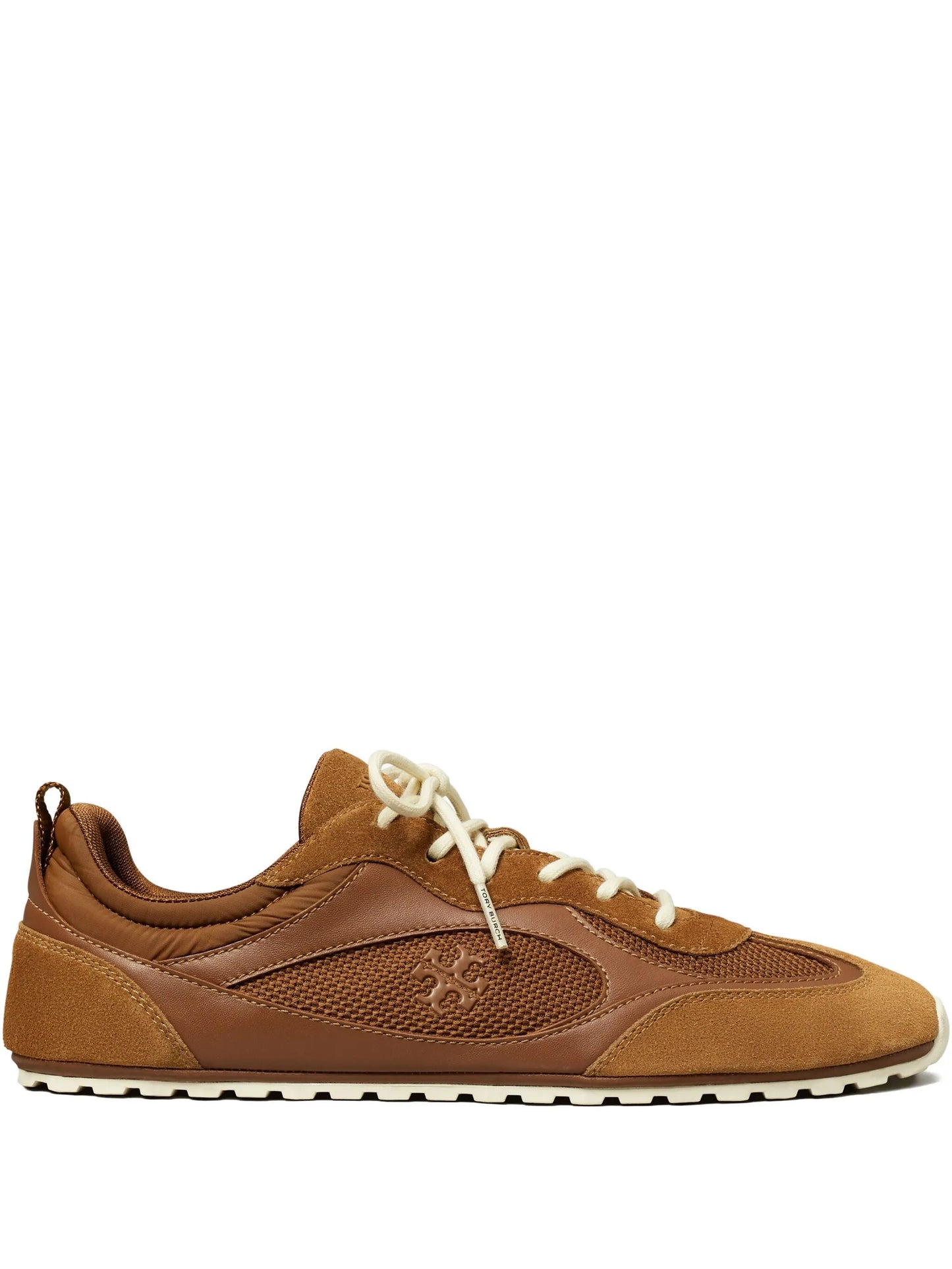 leather mesh panel trainers