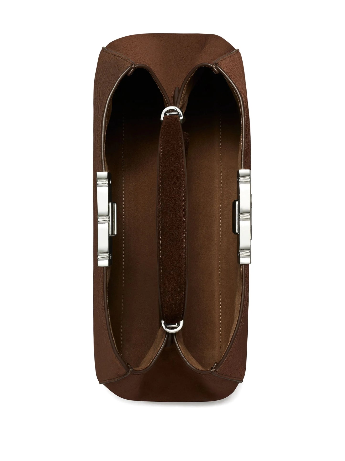 double-T logo suede satchel