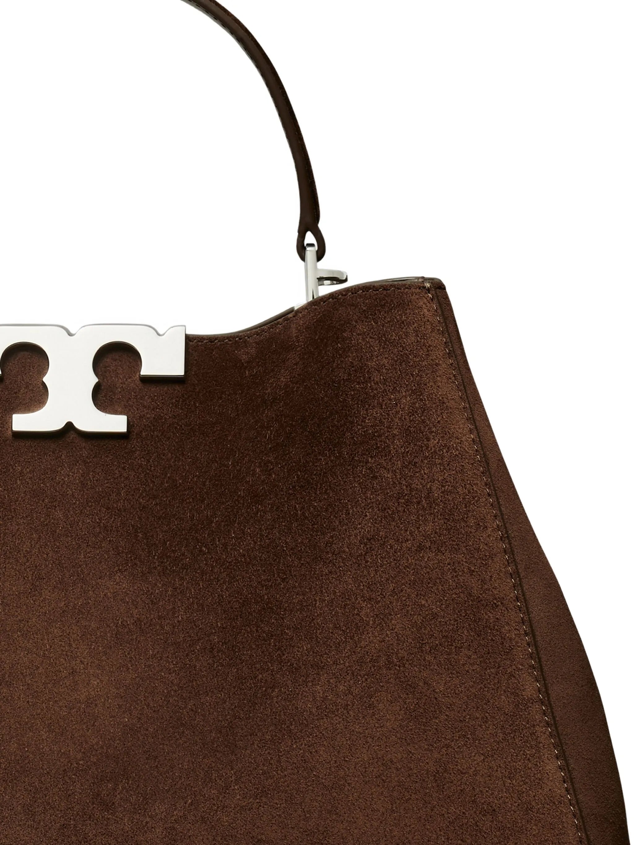 double-T logo suede satchel