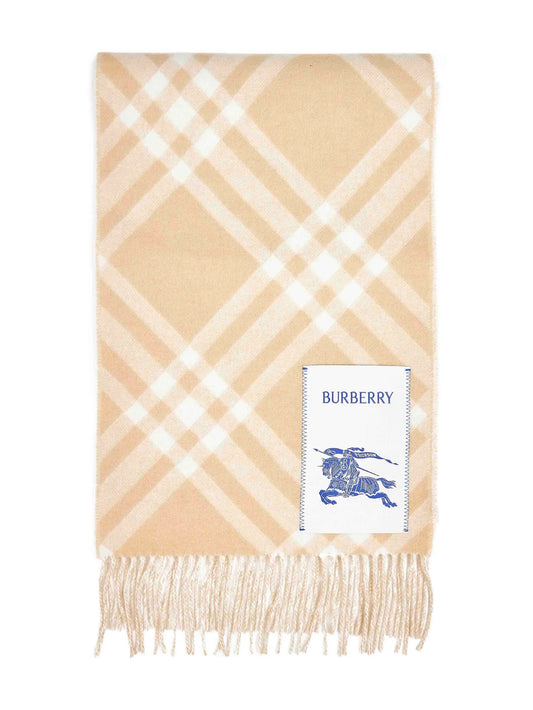 check-pattern cashmere scarf