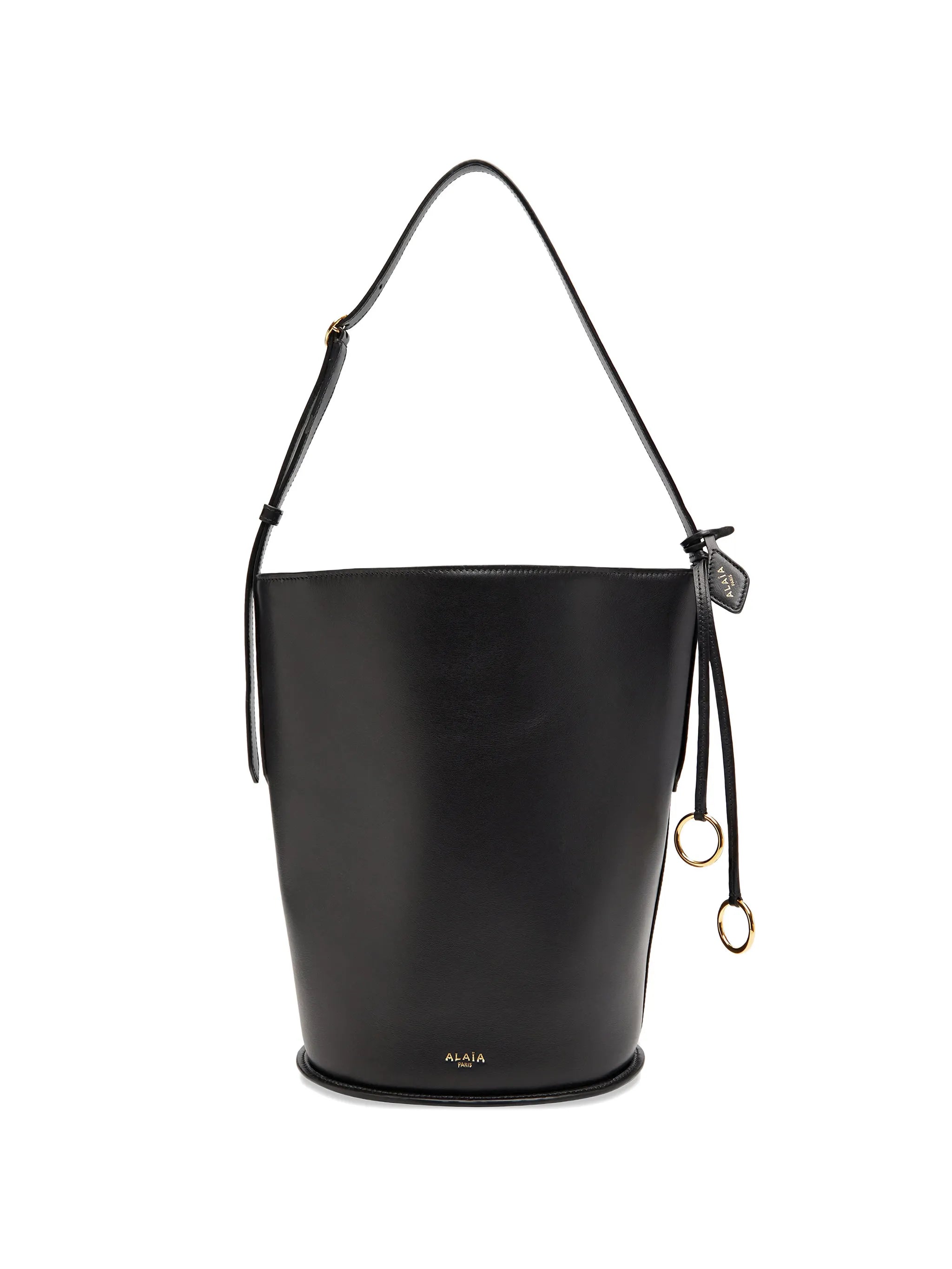 small Hip leather bucket bag