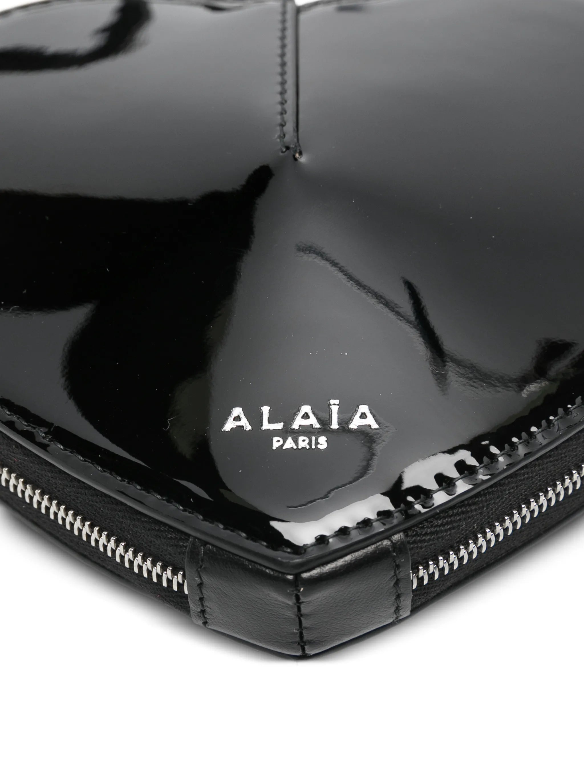 heart patent leather crossbody bag