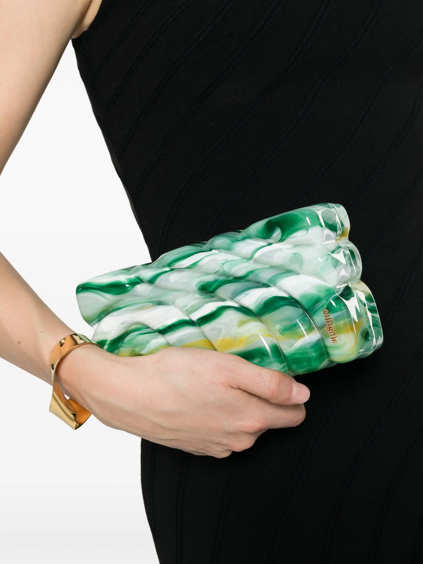 Aura marbled clutch bags