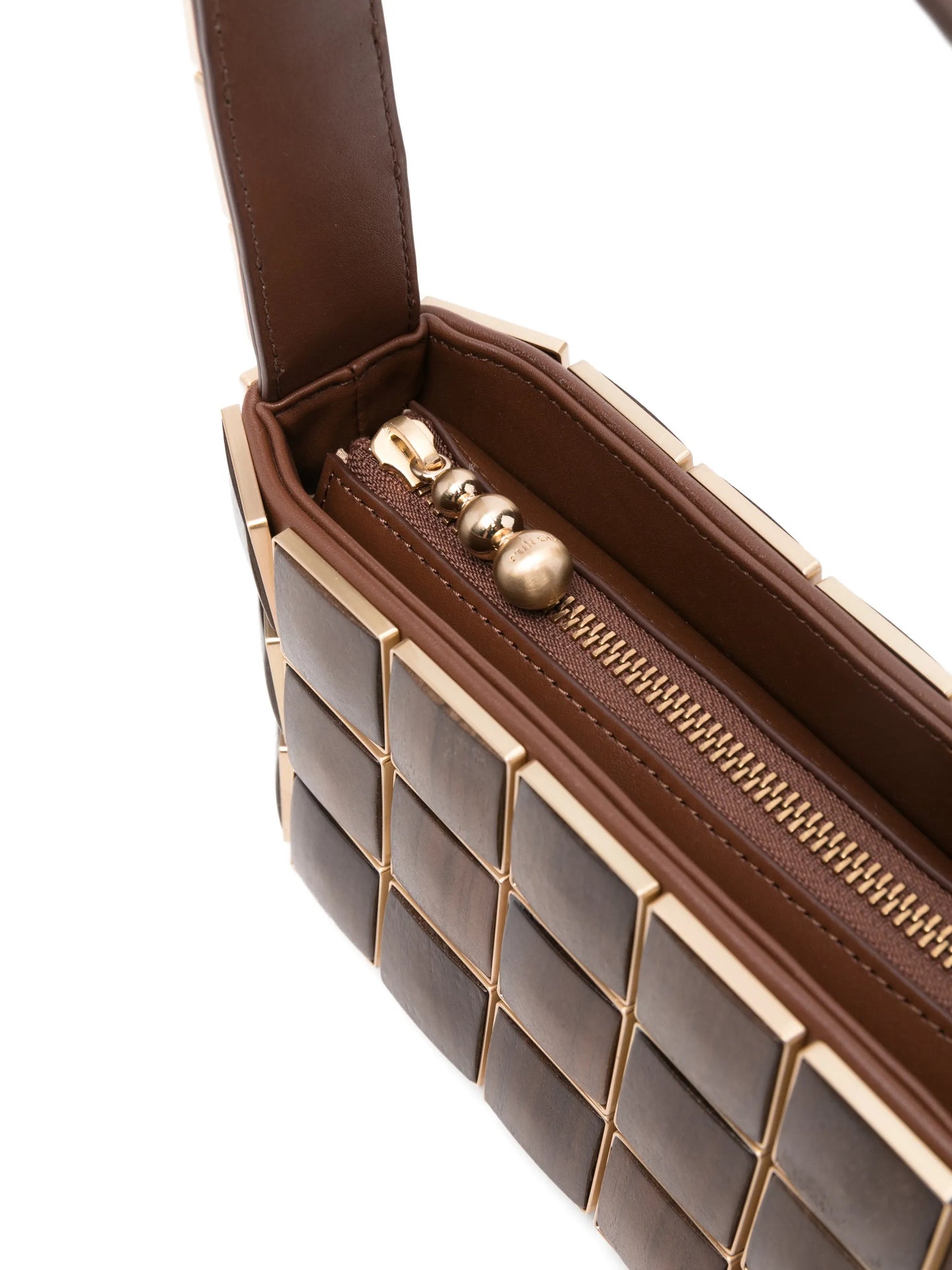 Romy panelled-wood shoulder bag