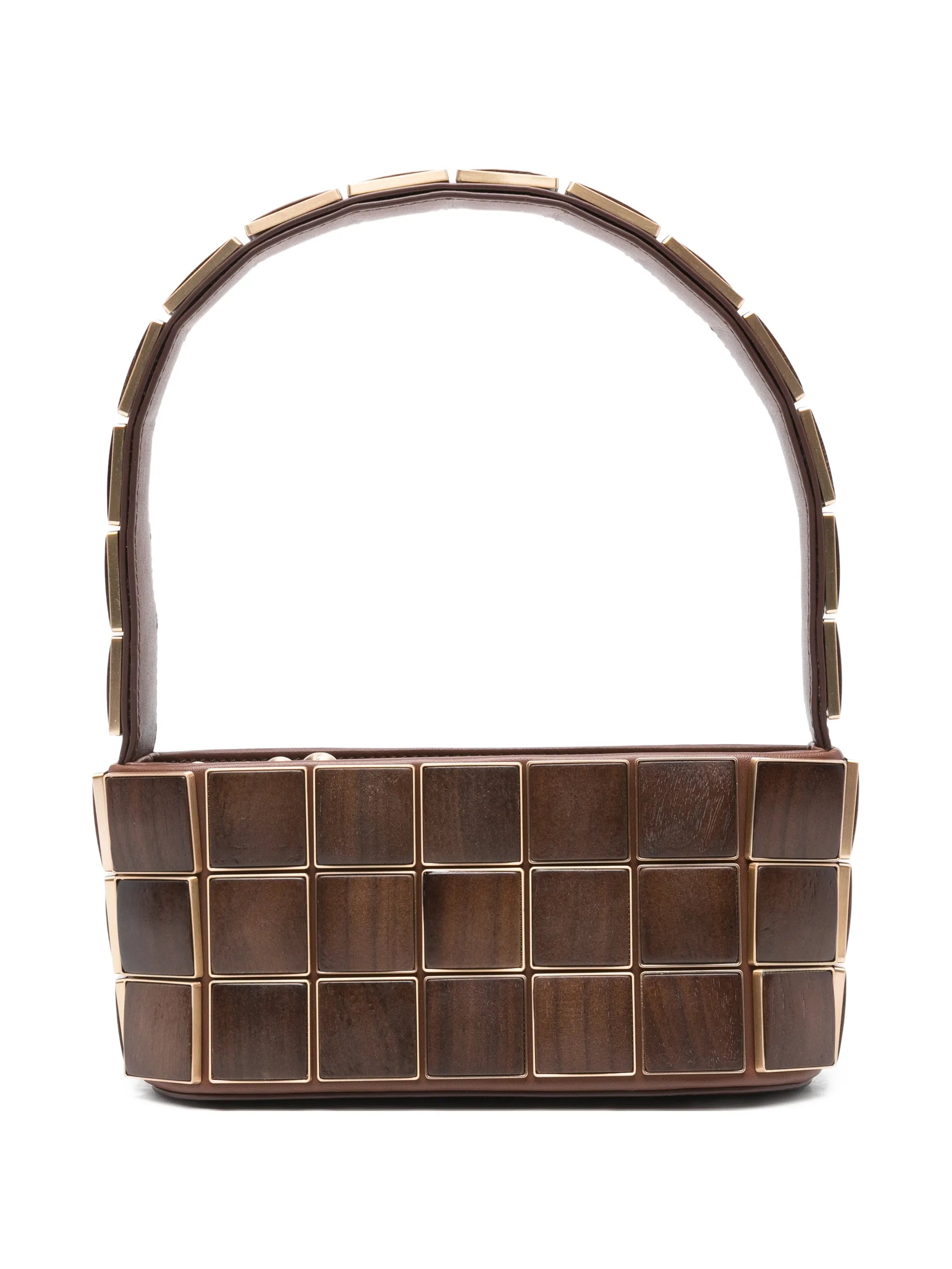 Romy panelled-wood shoulder bag