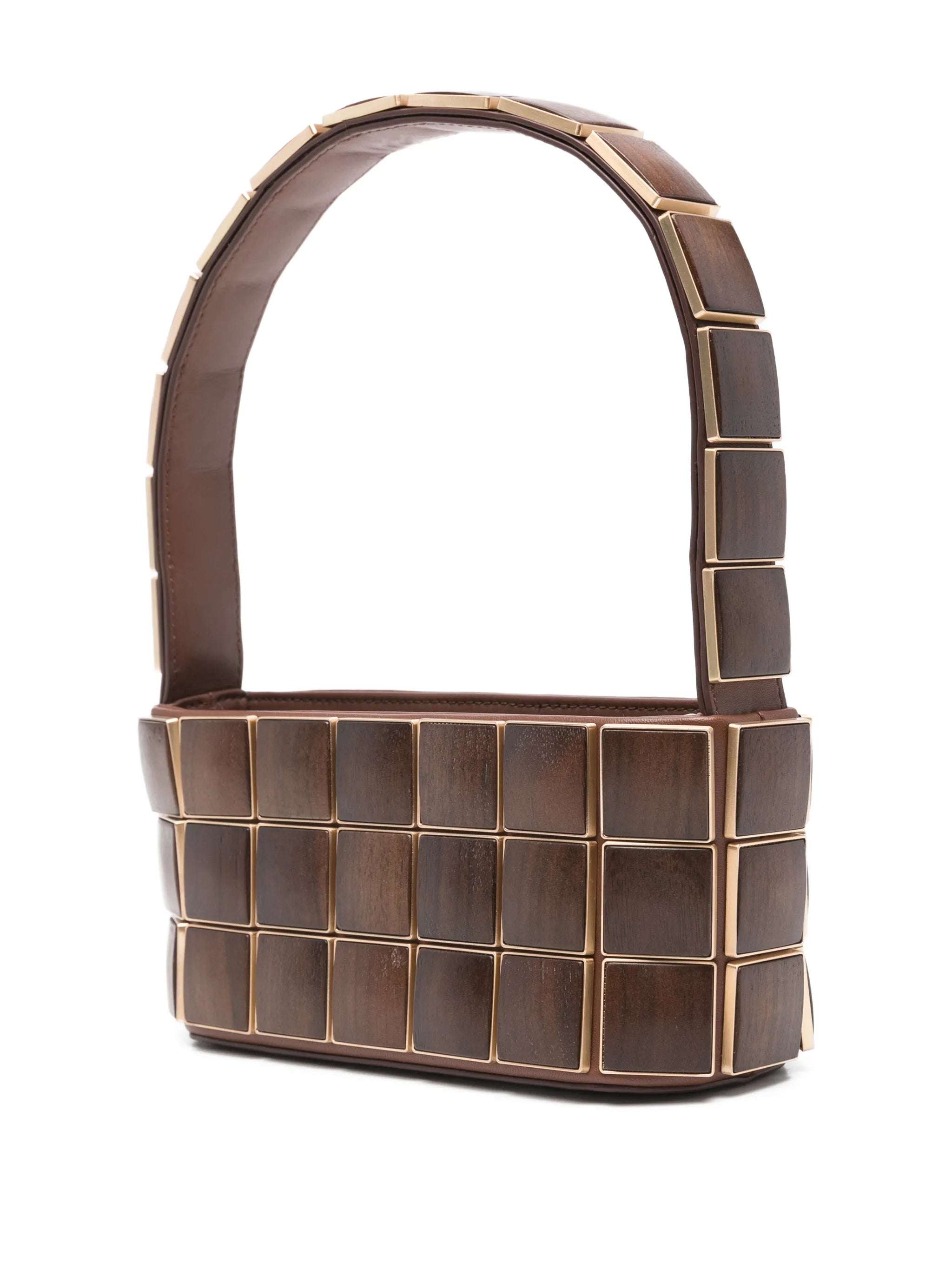 Romy panelled-wood shoulder bag