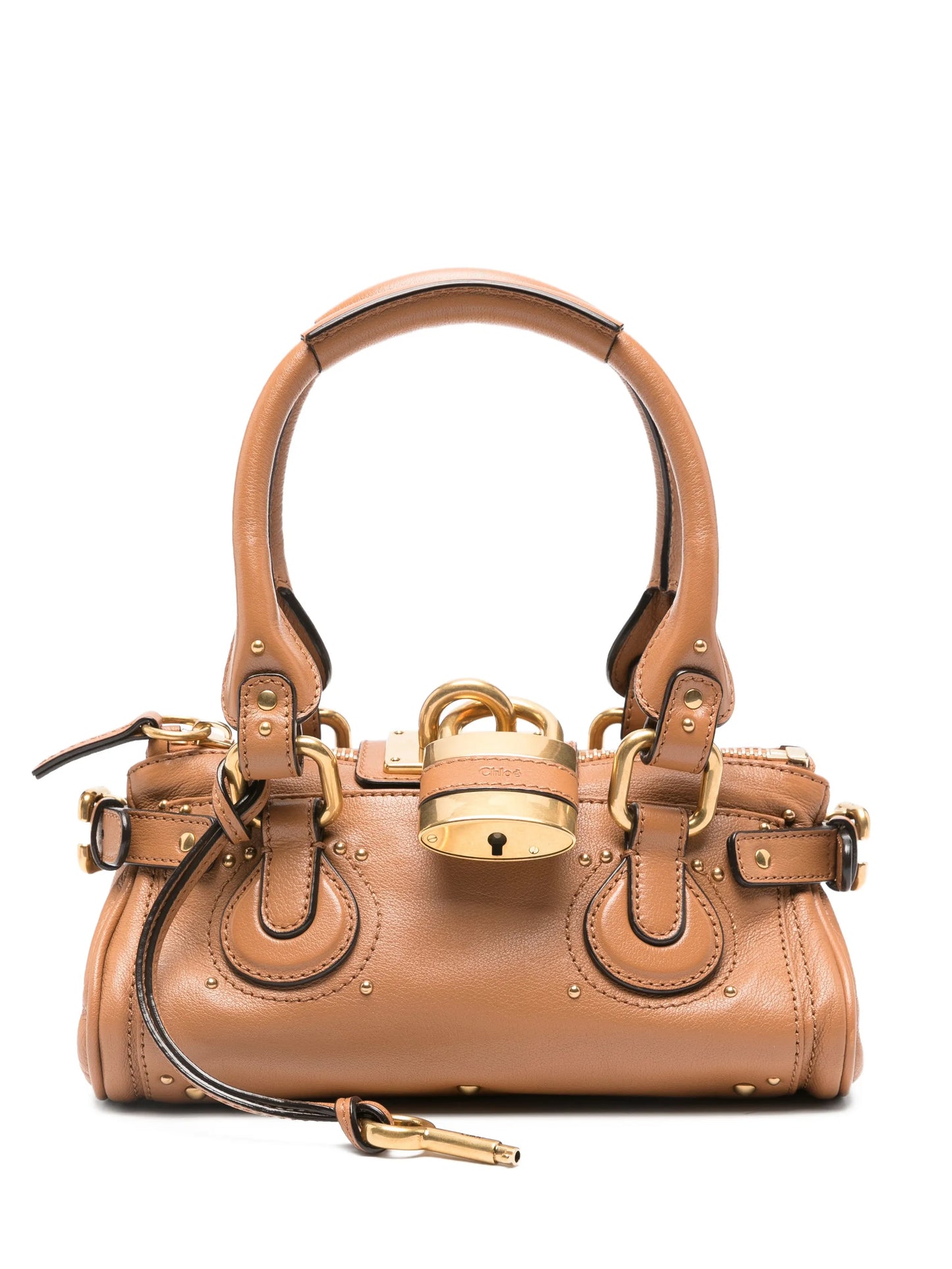 grained leather padlock paddington shoulder bag