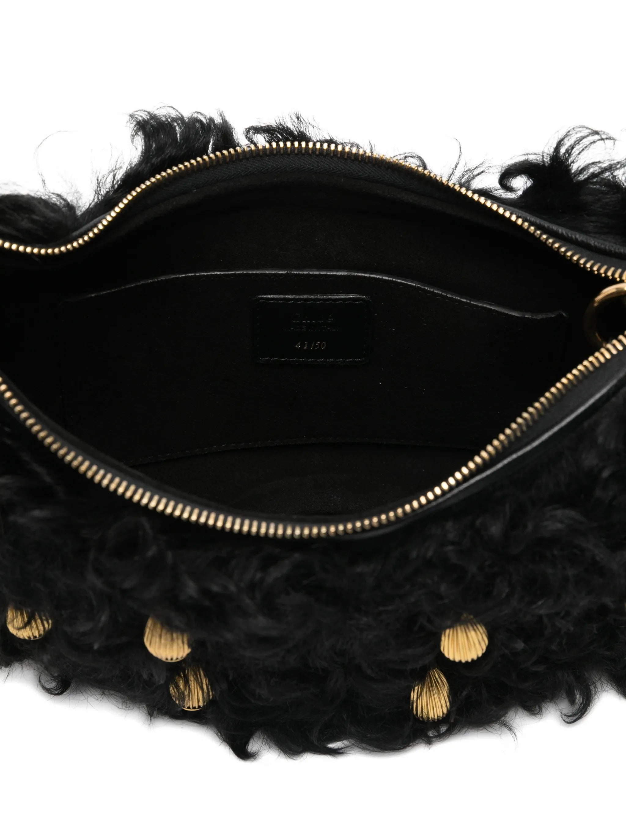 Chain Horse shearling shoulder bag