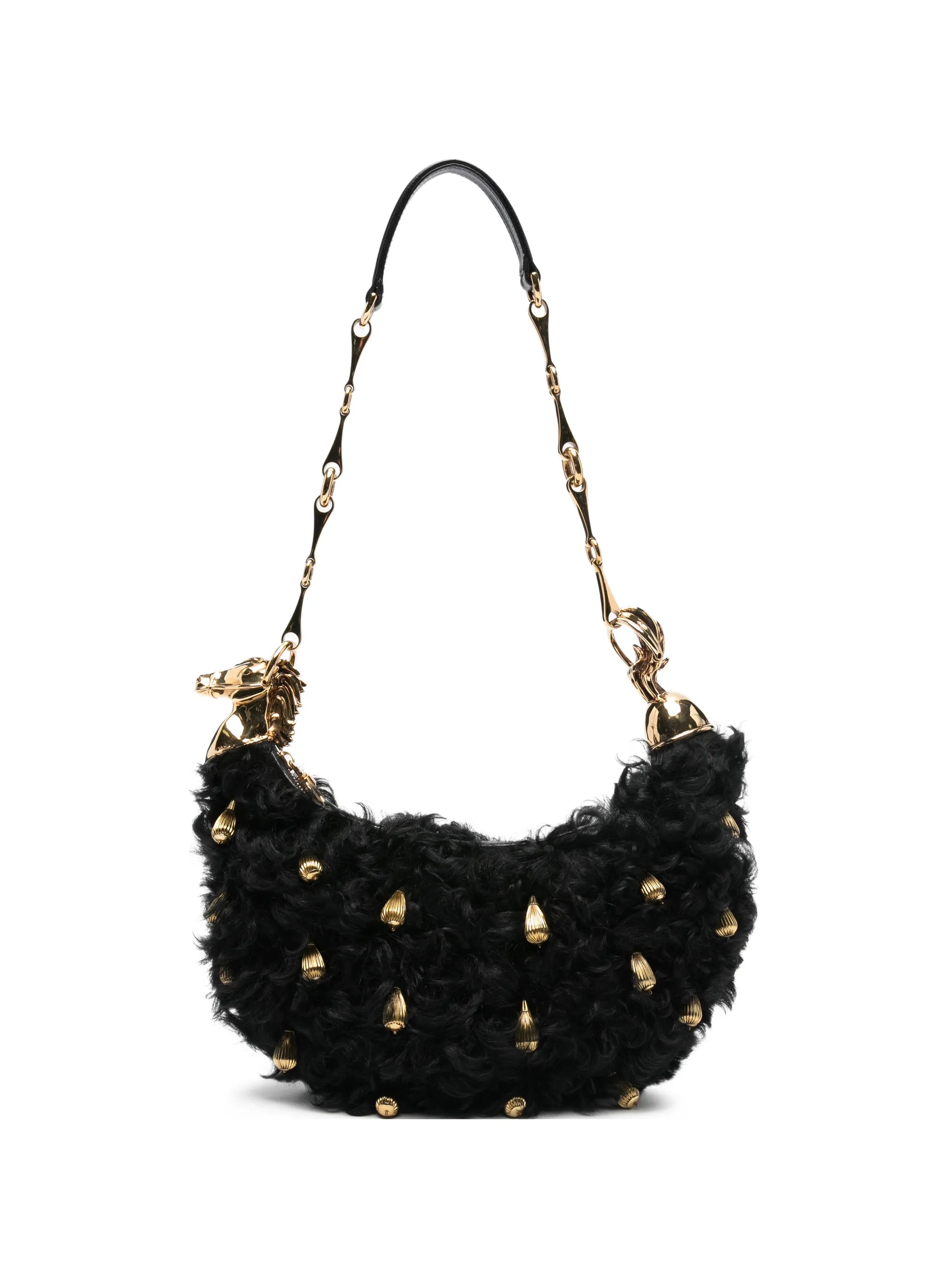 Chain Horse shearling shoulder bag