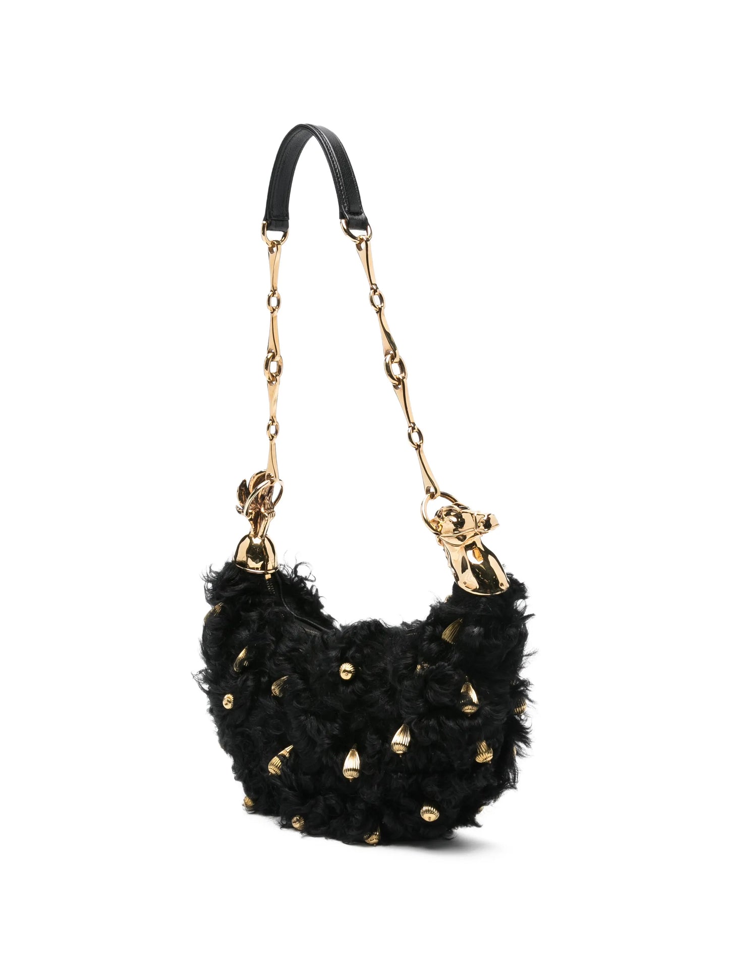 Chain Horse shearling shoulder bag