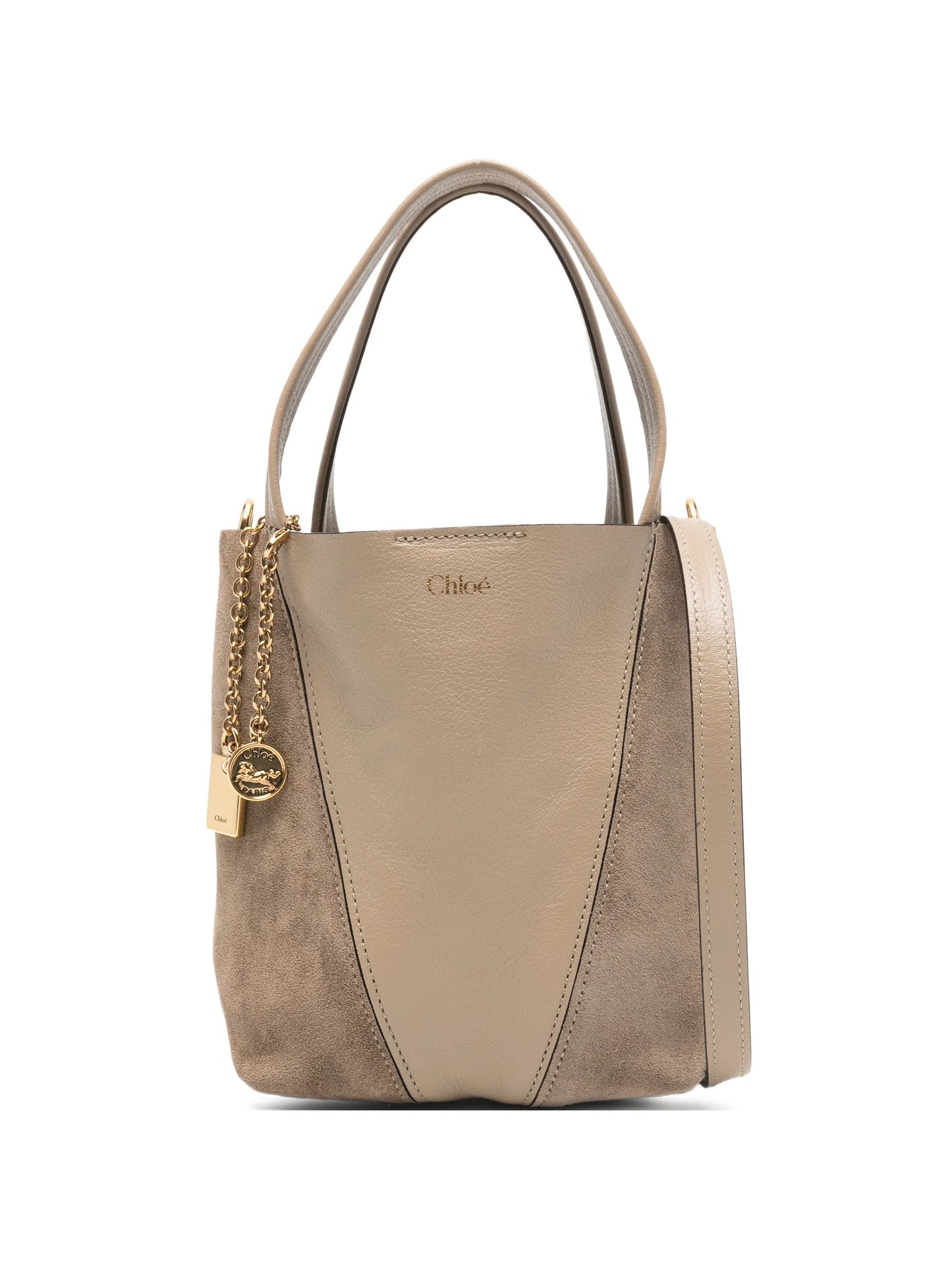 small suede grained leather tote bag