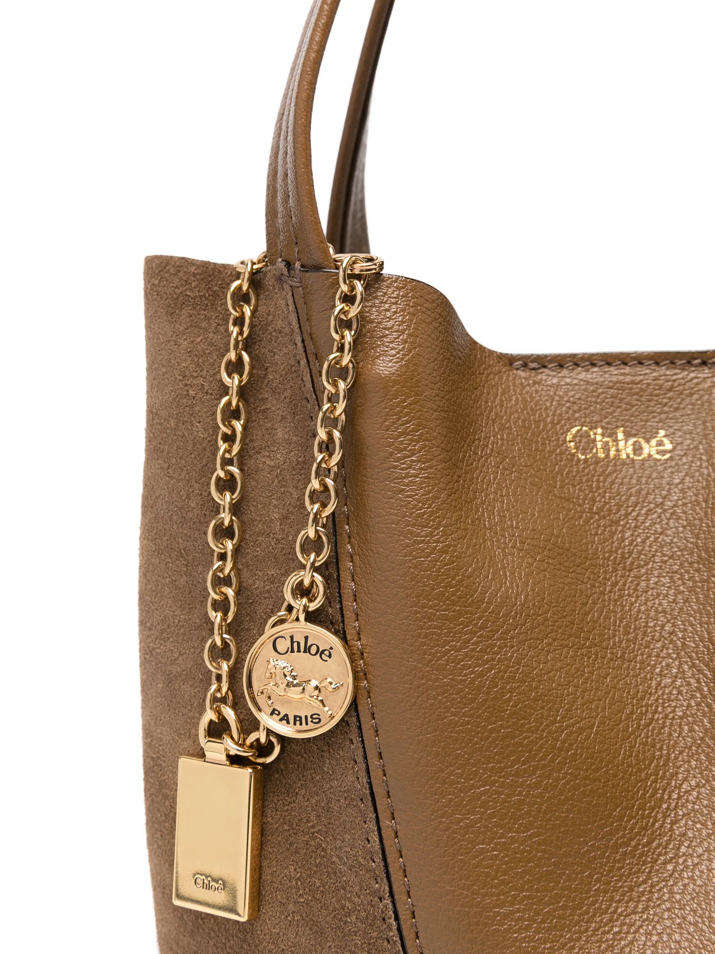 small Spin grained-leather tote bag