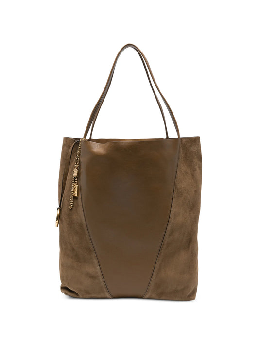 large Spin leather tote bag