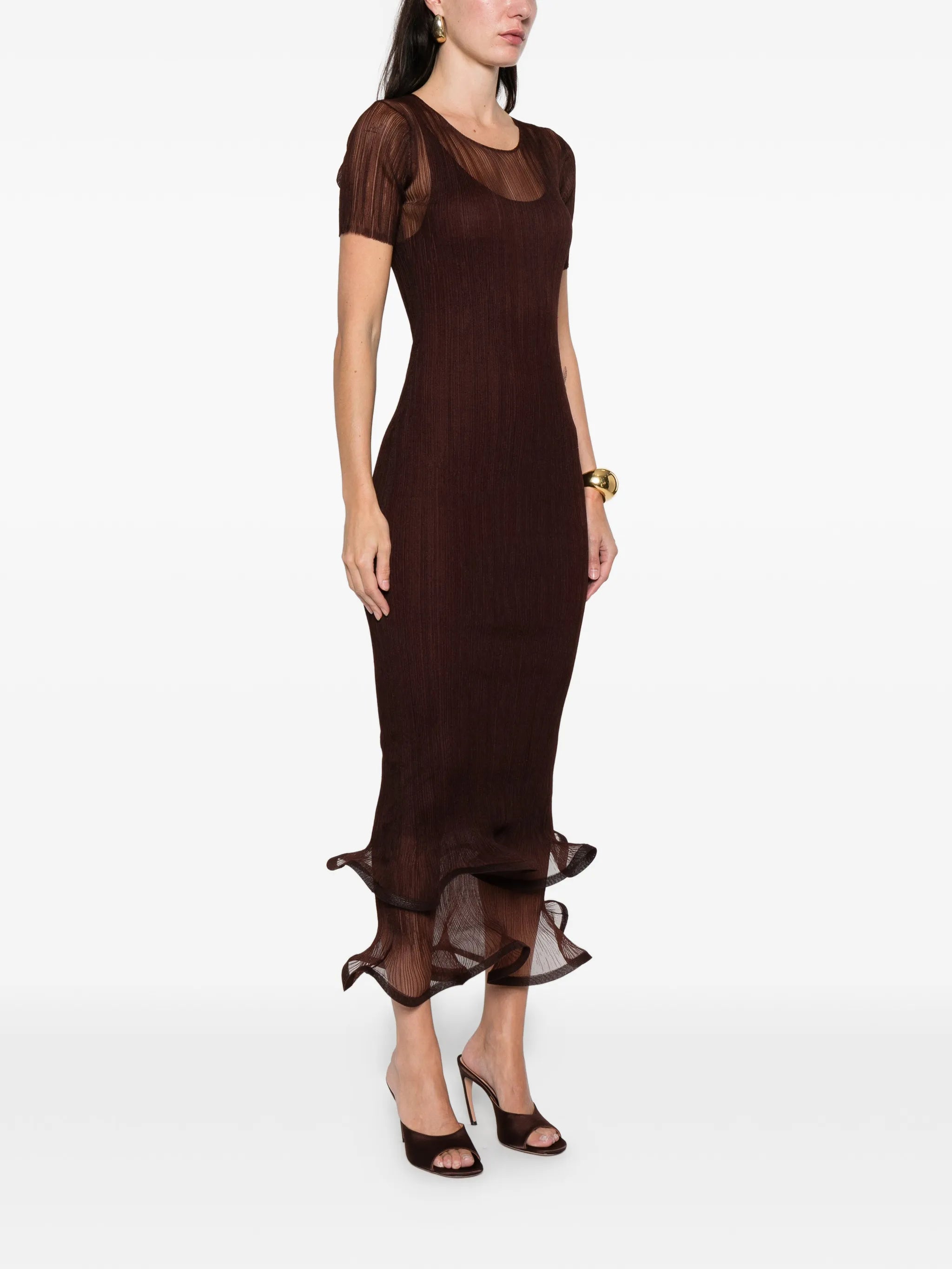 ruffled selena midi dress