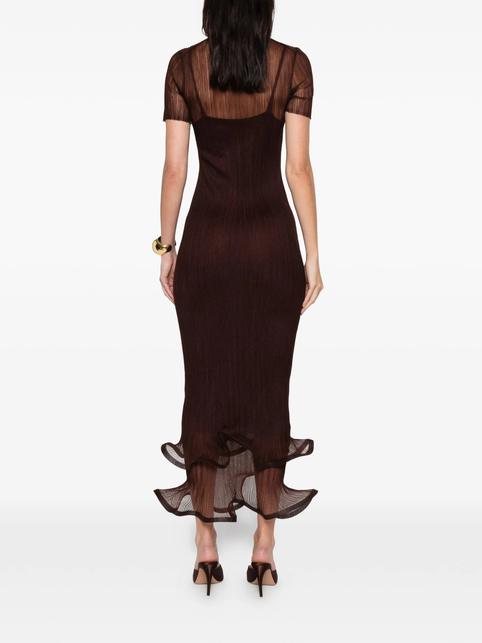 ruffled selena midi dress