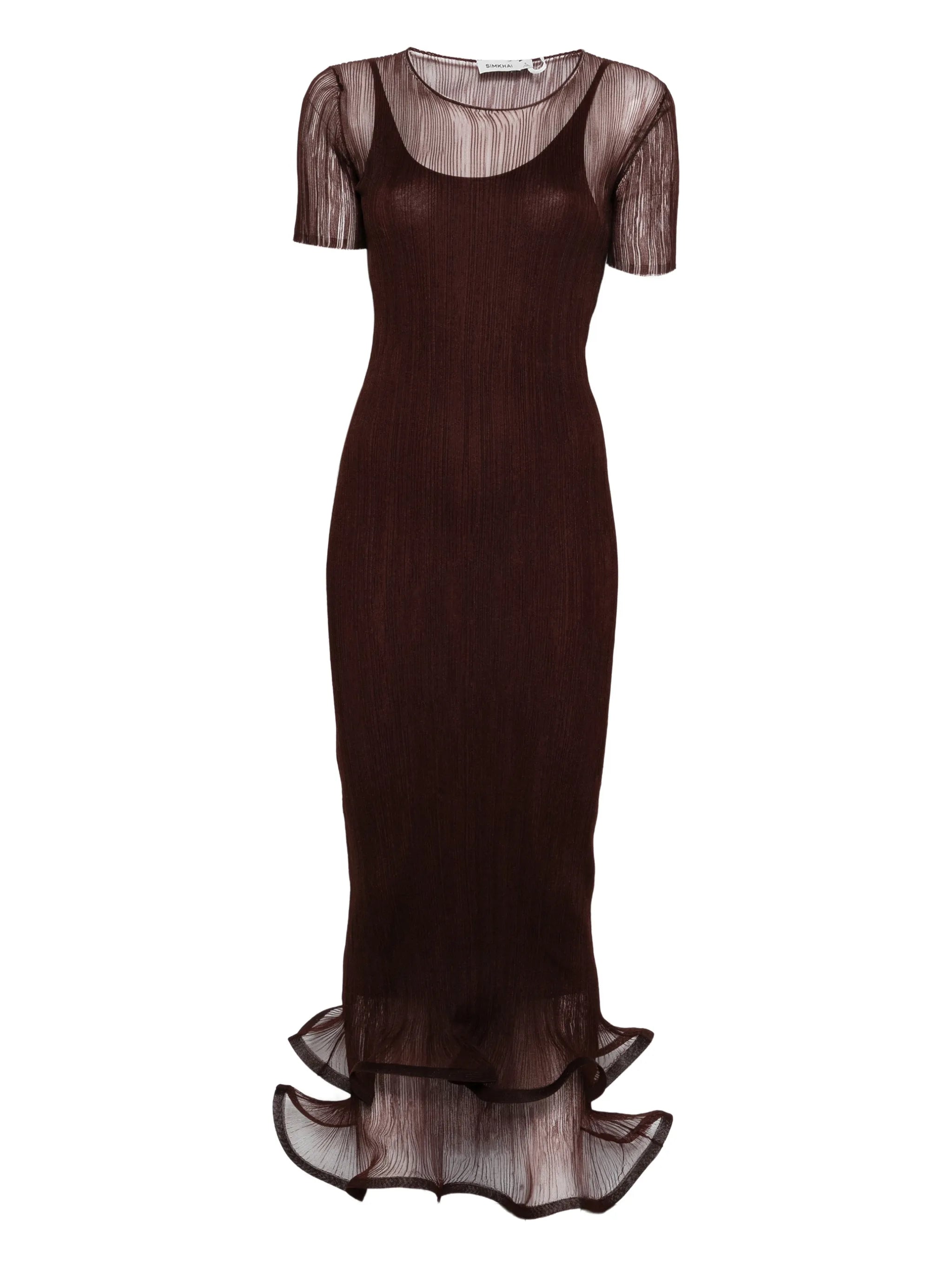 ruffled selena midi dress