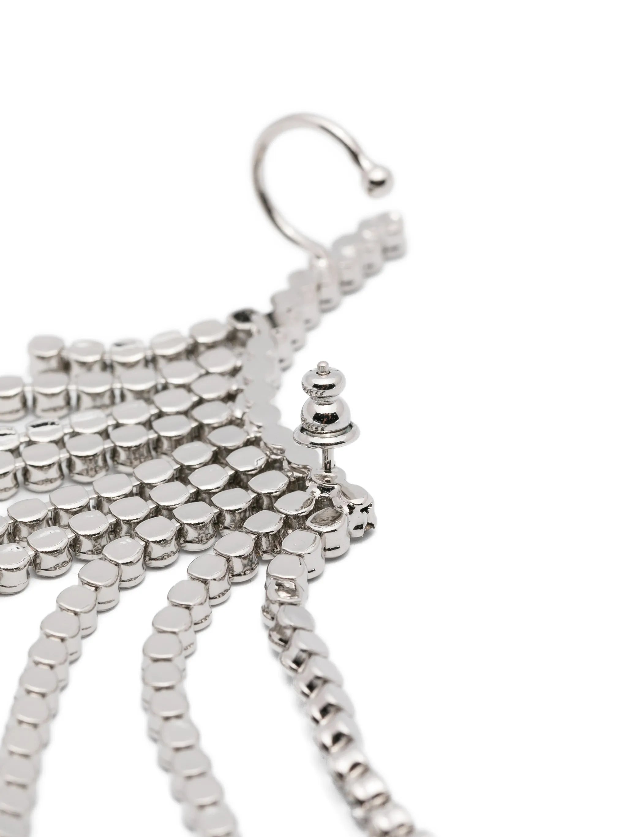 tiered-crystals chain-drop earrings