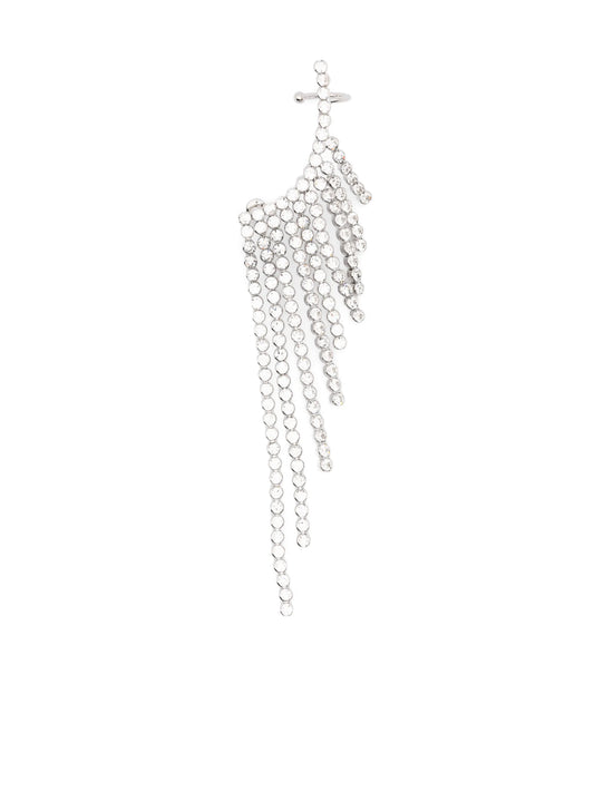 tiered-crystals chain-drop earrings