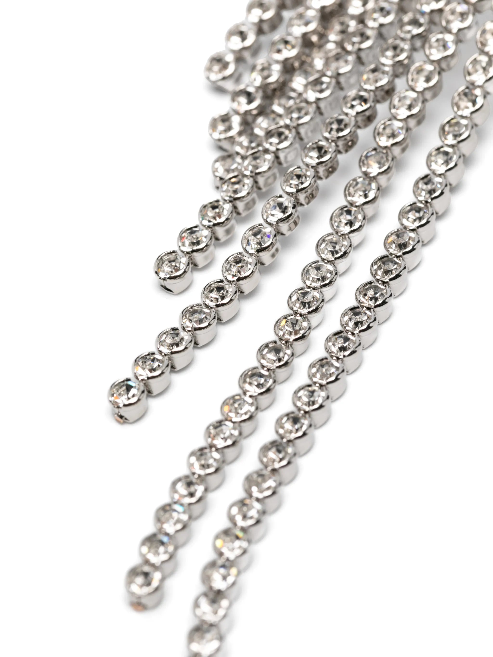 tiered-crystals chain-drop earrings