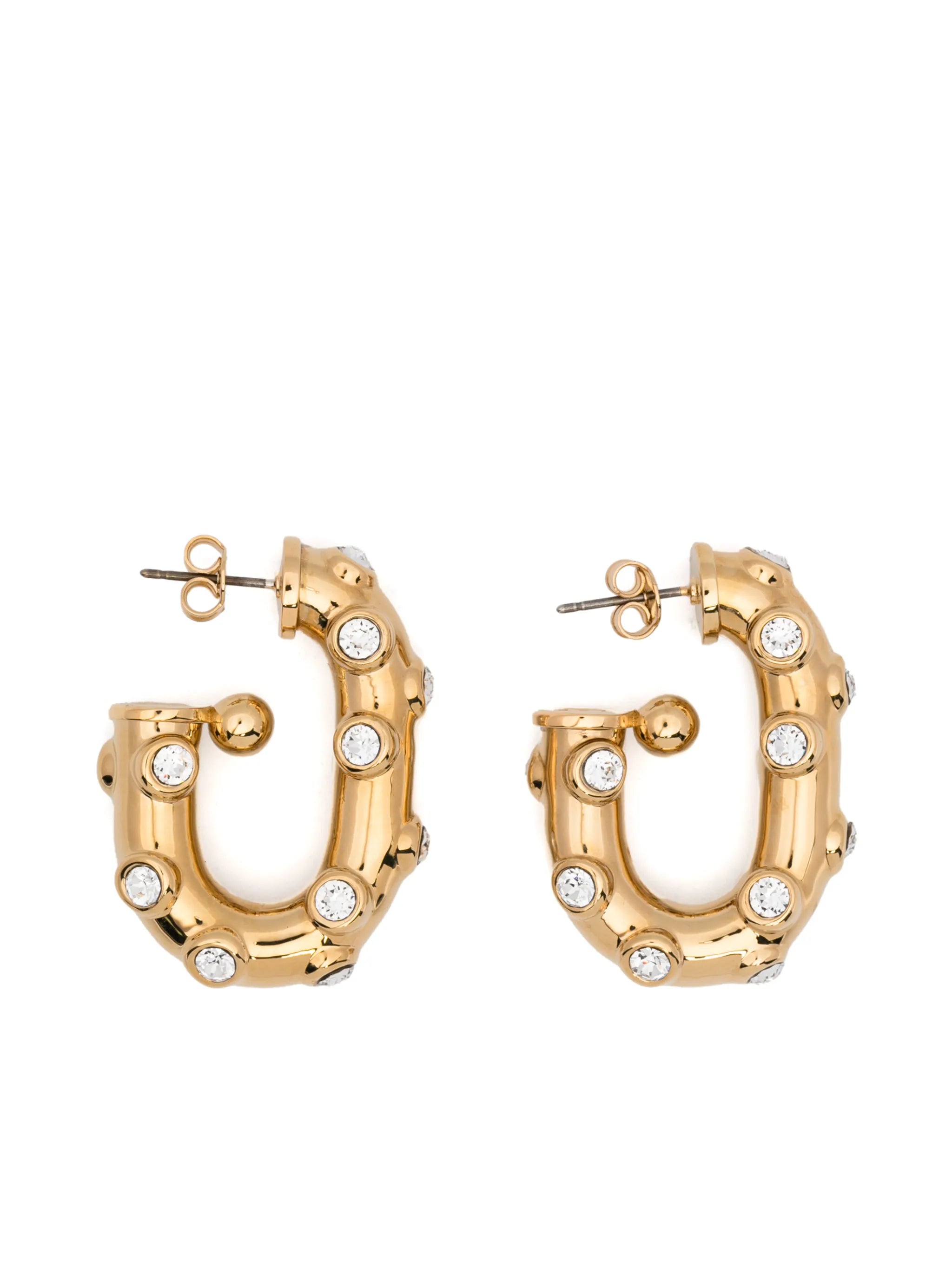 crystal chunky hoop earrings