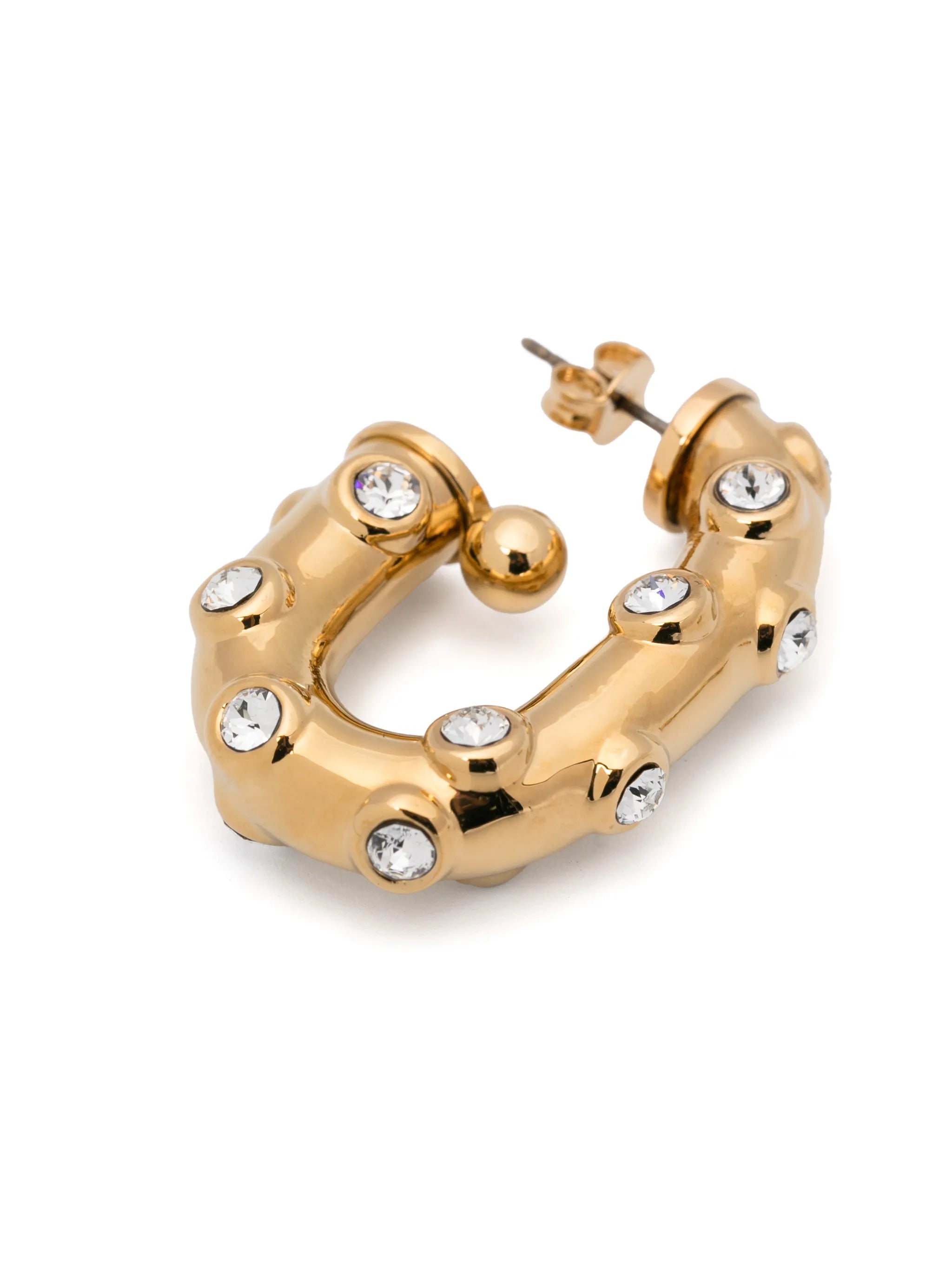 crystal chunky hoop earrings