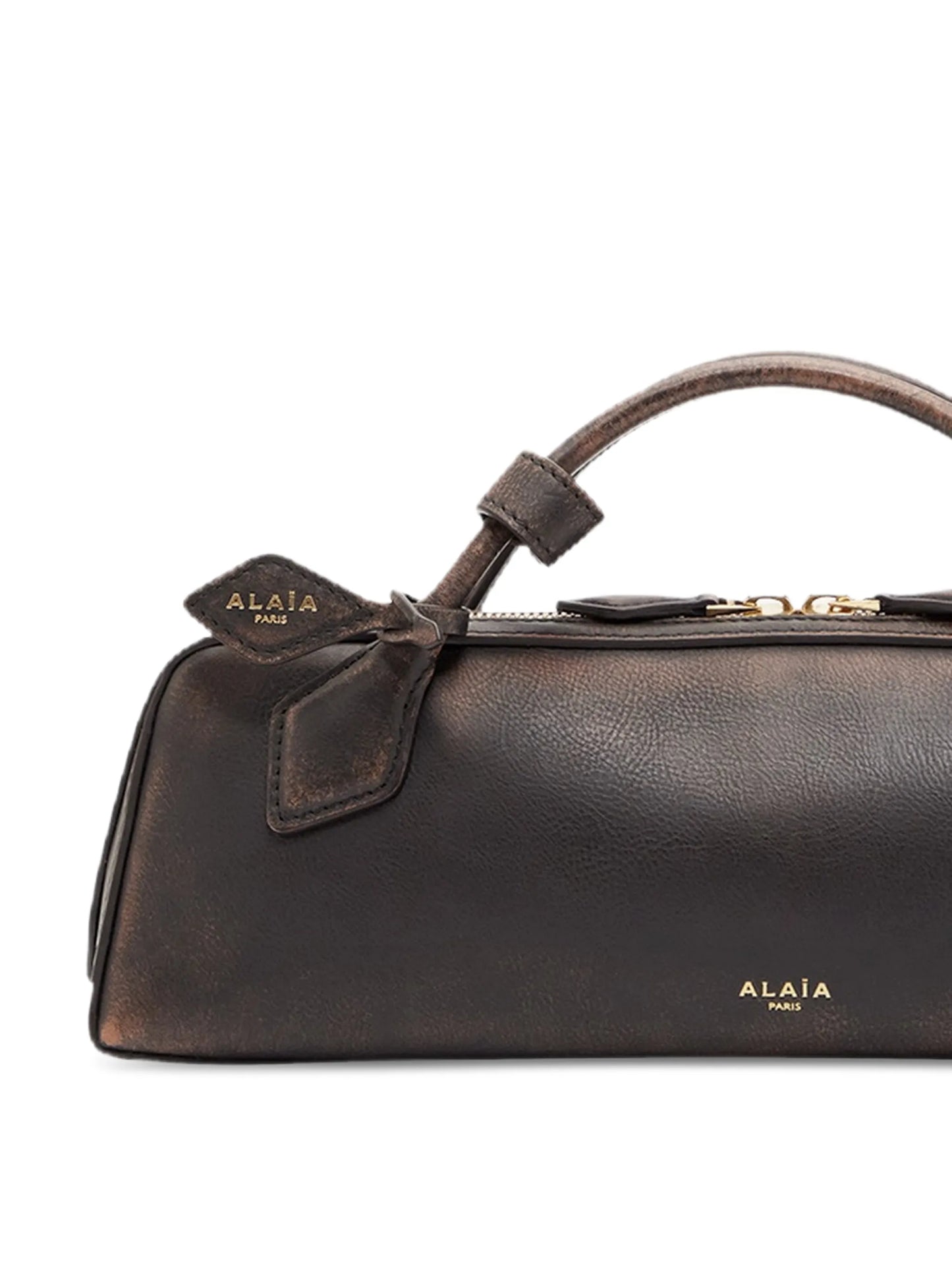 Le Teckel handle leather clutch bag